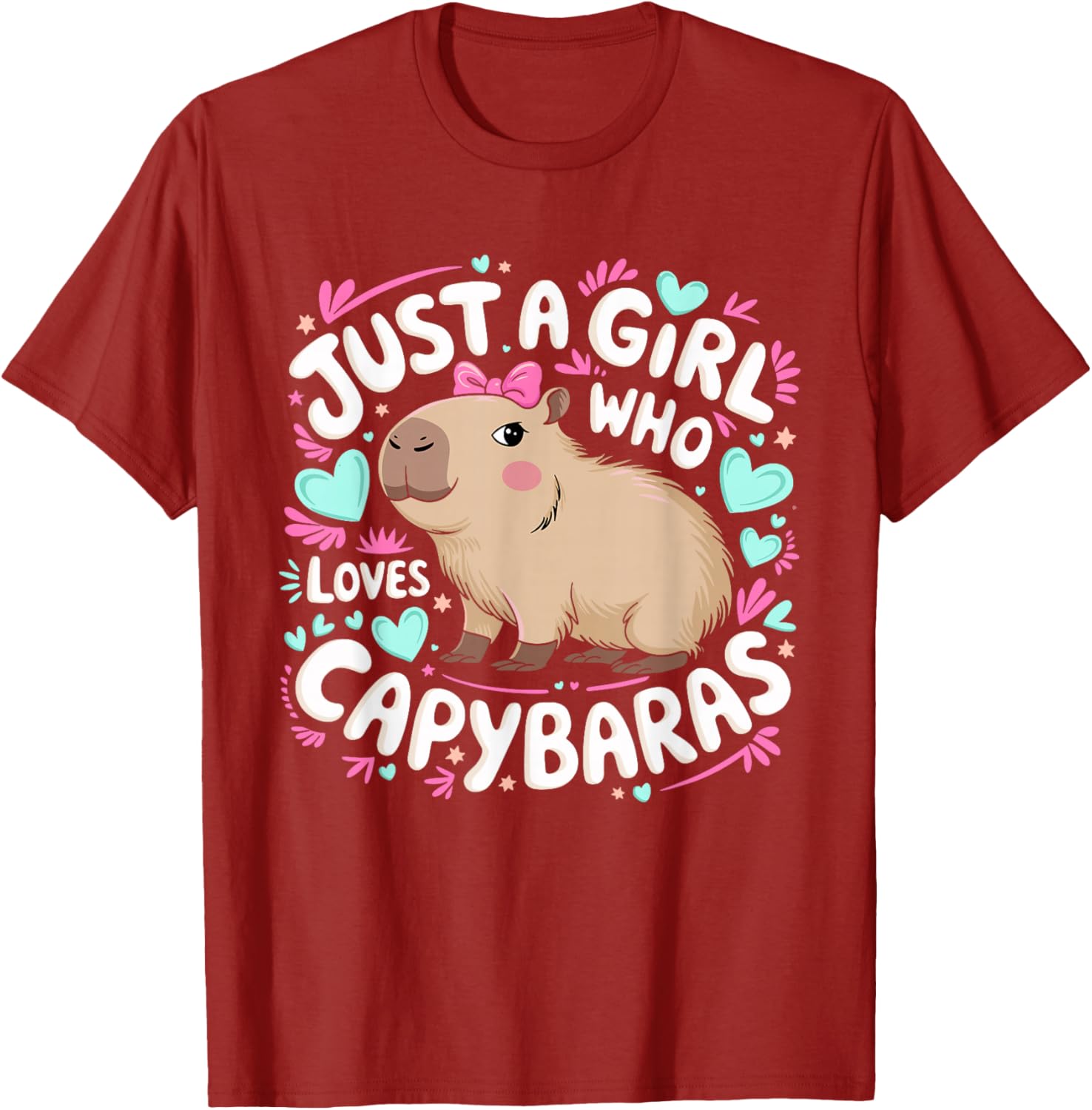 Just a Girl Who Loves Capybaras T-Shirt for Women and Kids - 5