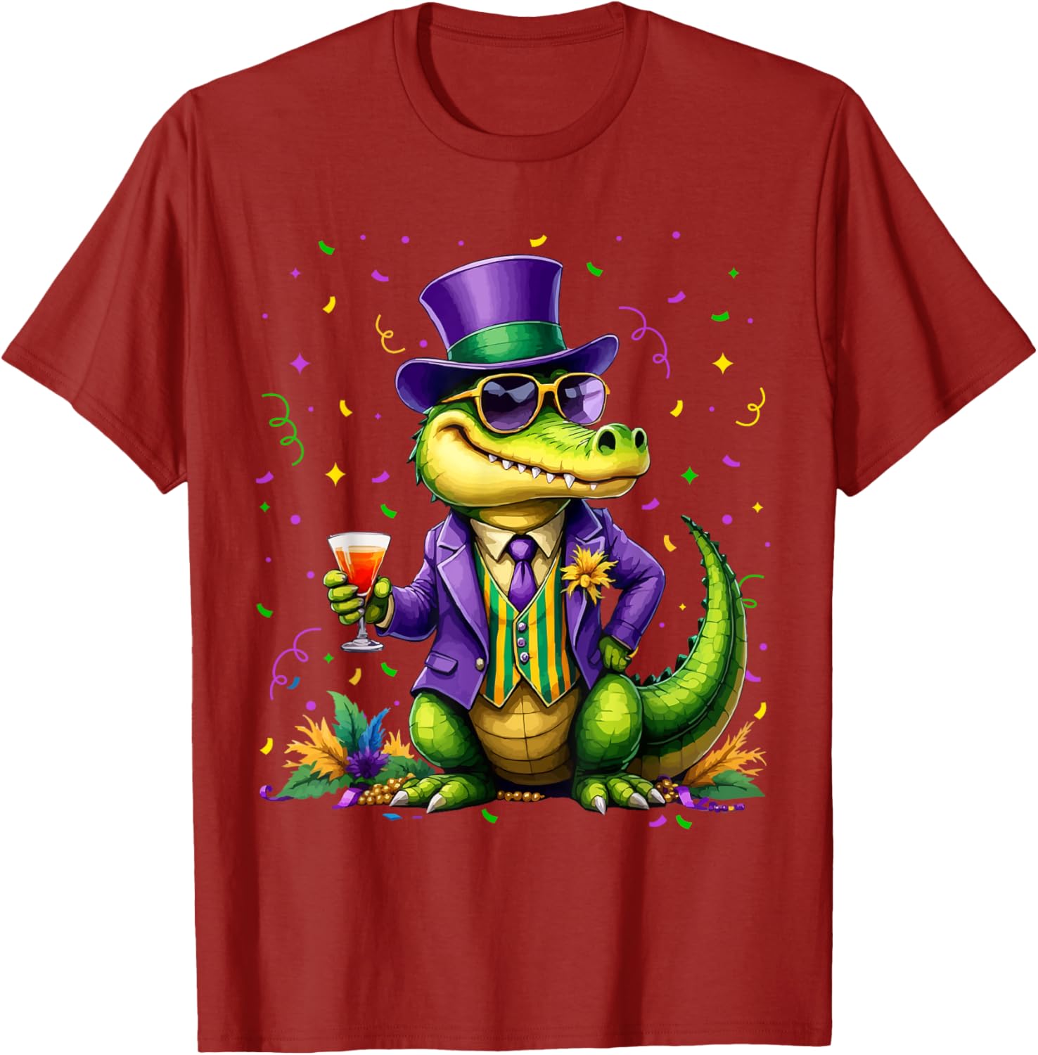 Mardigator Alligator Costume T-Shirt for Mardi Gras Fun Unisex Apparel - 11
