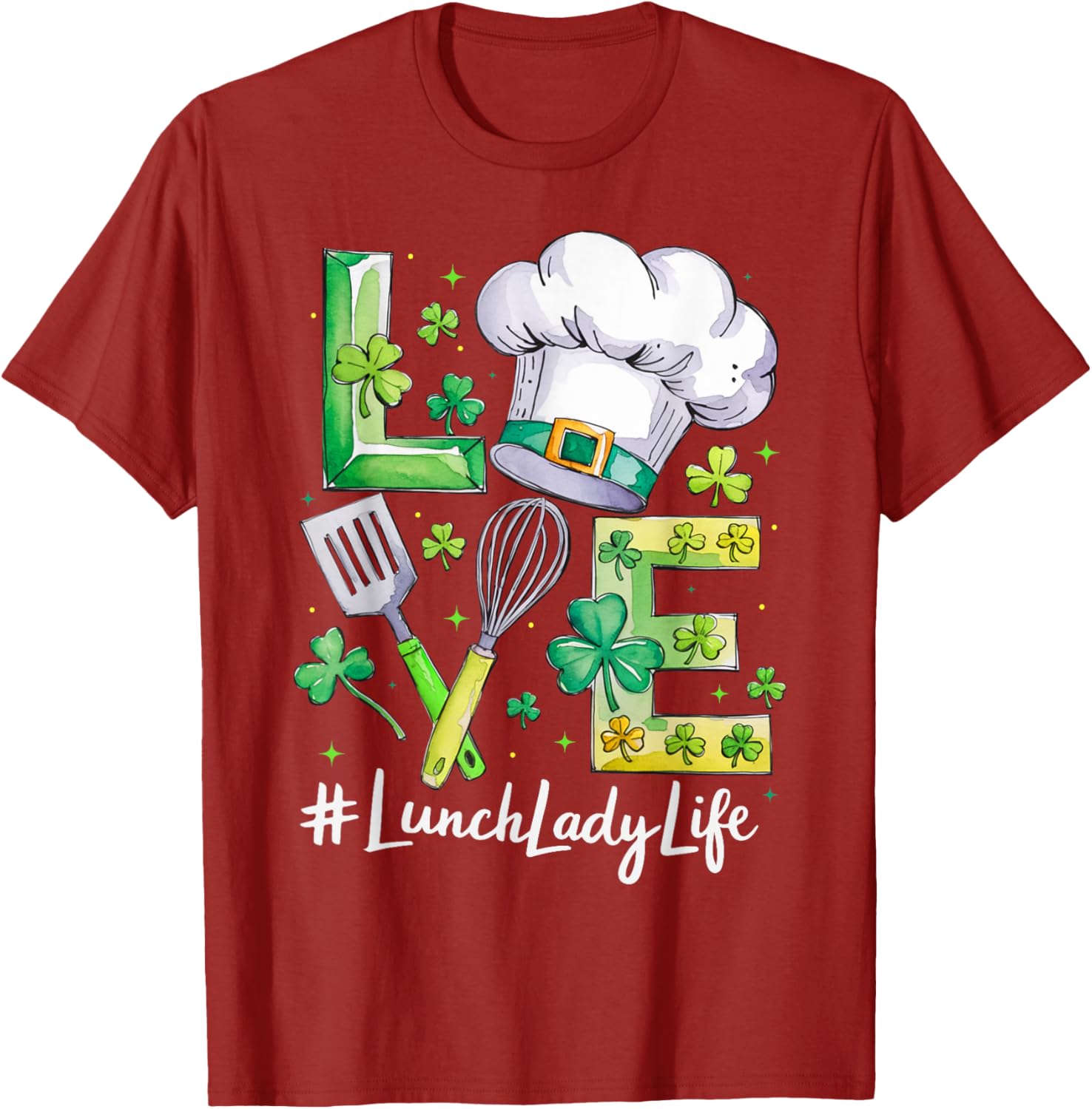 Funny Love Lunch Lady Life St Patricks Day T-Shirt for Men and Women - 23