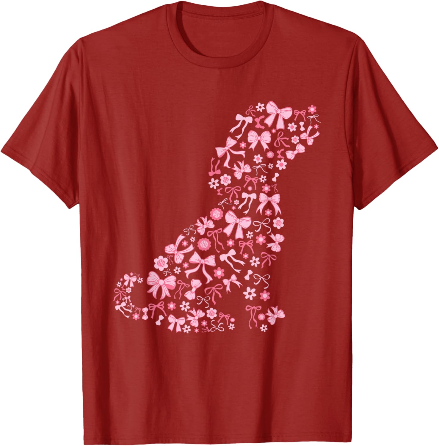 Cute Pink Dog Bow T-Shirt for Women - Stylish Puppy Love Apparel - 6