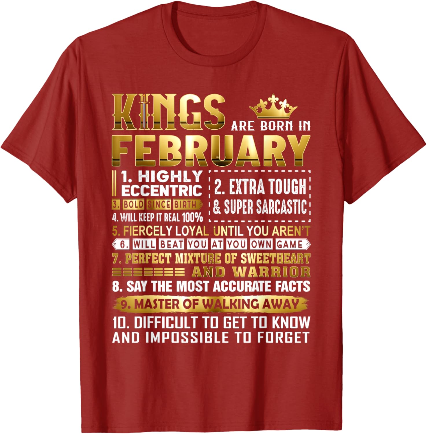 Kings Are Born In February Birthday Shirt for Men and Women - 2