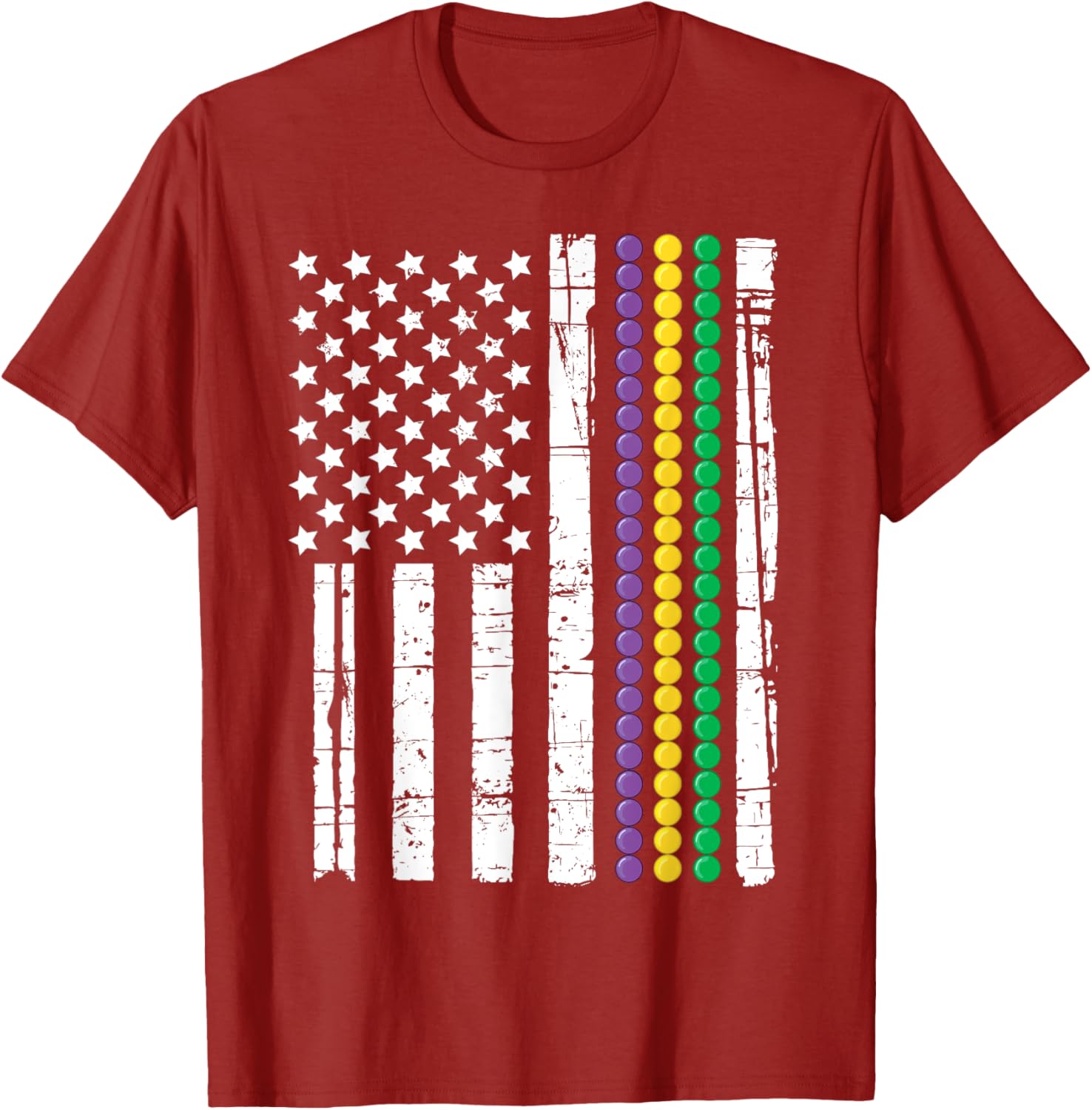 Mardi Gras USA Flag T-Shirt for Festive Celebrations and Events - 9