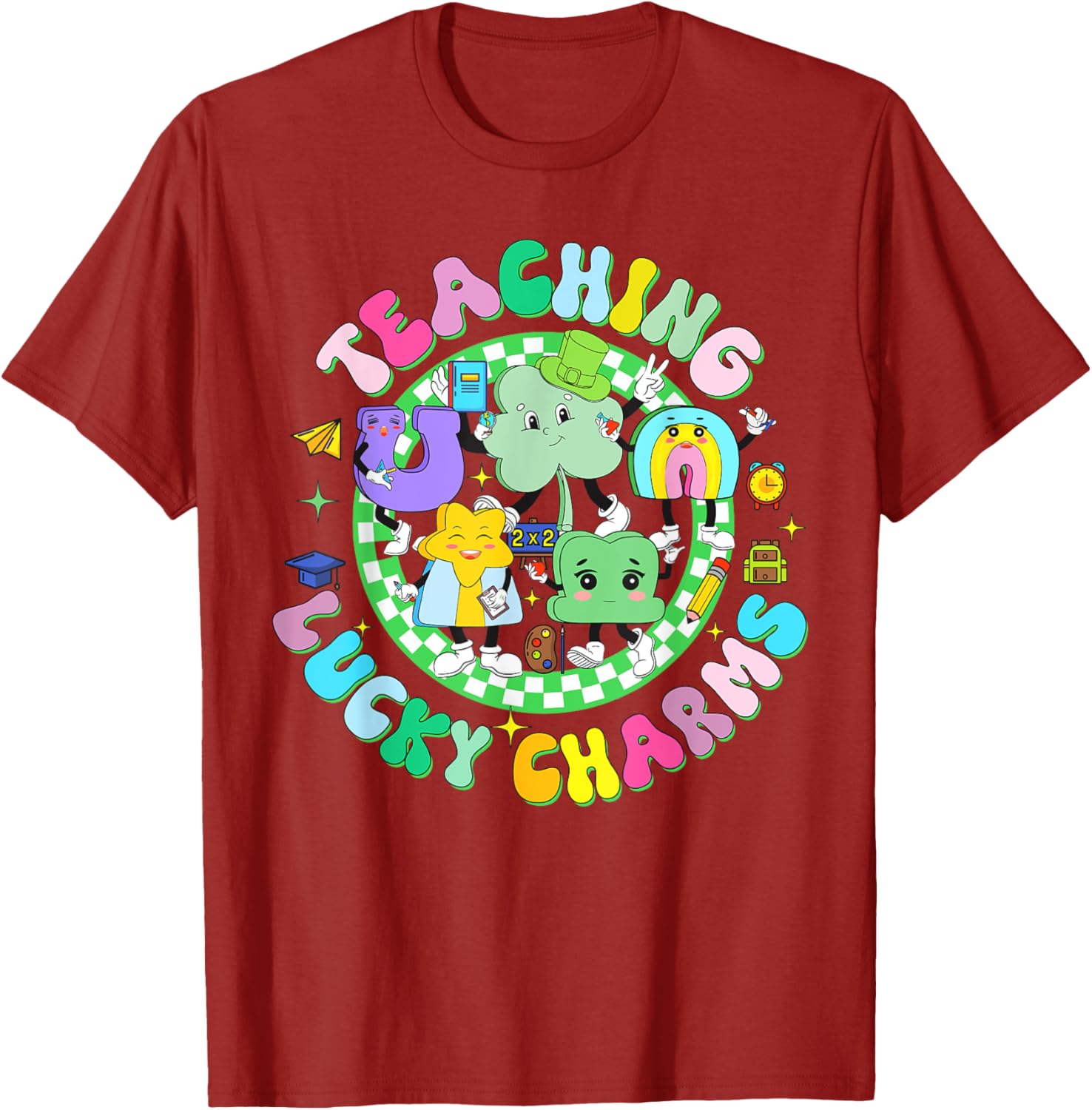 Lucky Charms St Patrick's Day Teacher T-Shirt for Classroom Fun - 24