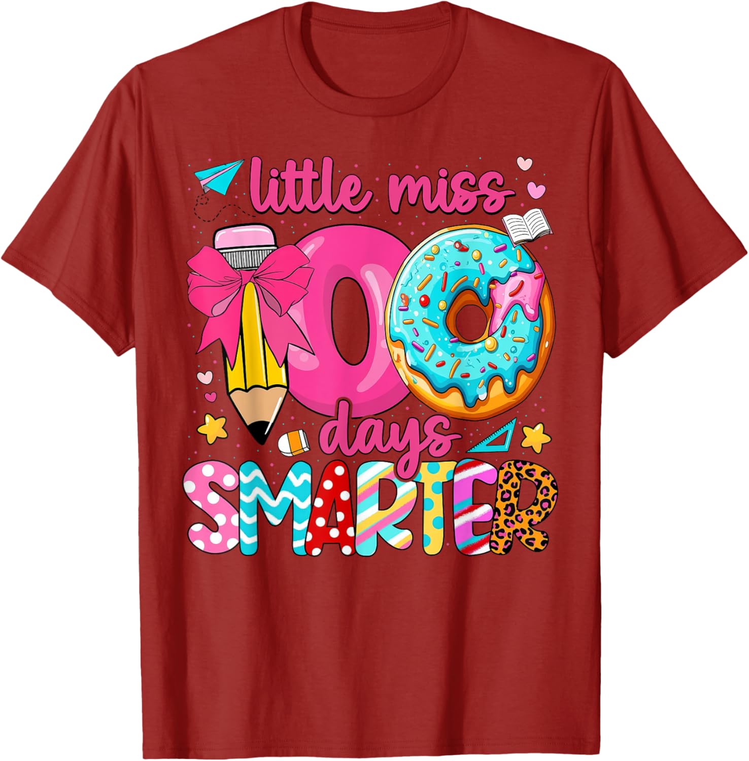 Little Miss 100 Days Smarter Girls T-Shirt for 100th Day of School - 8