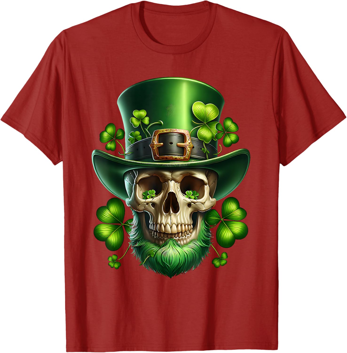 Saint Patrick's Day Sugar Skull T-Shirt for Festive Celebrations - 7