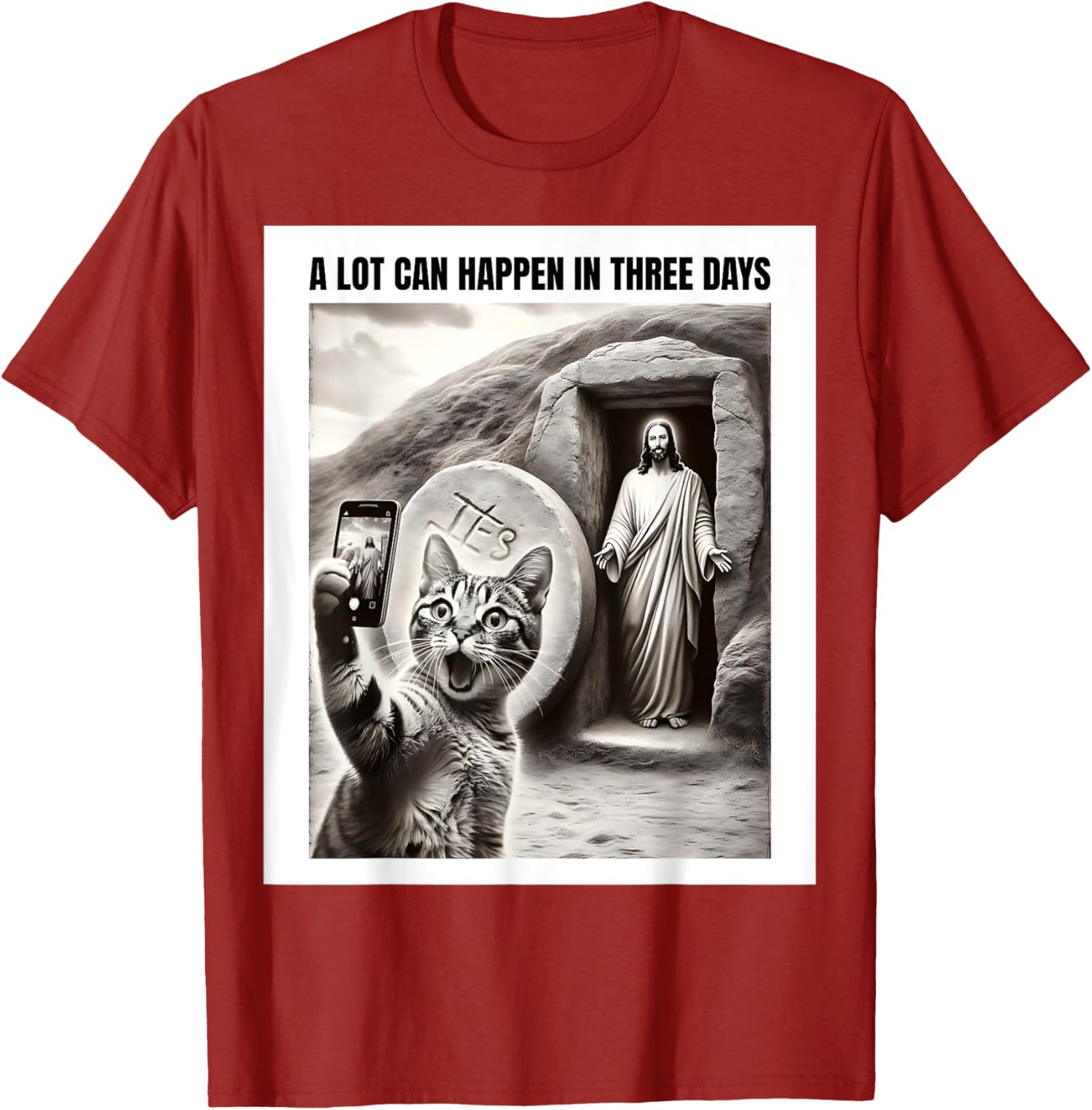 Easter Meme Cat Selfie T-Shirt for Men, Women, Kids – Fun Christian Apparel - 16