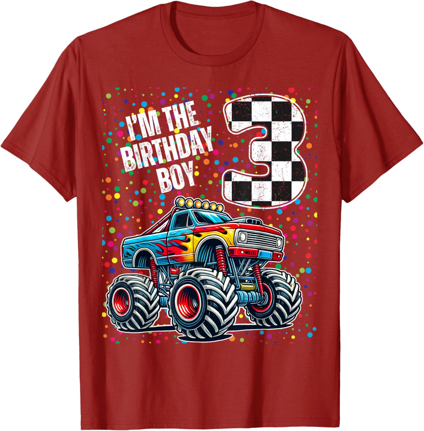 3rd Birthday Monster Truck Shirt for Boys Fun Family Celebration Tee - 7