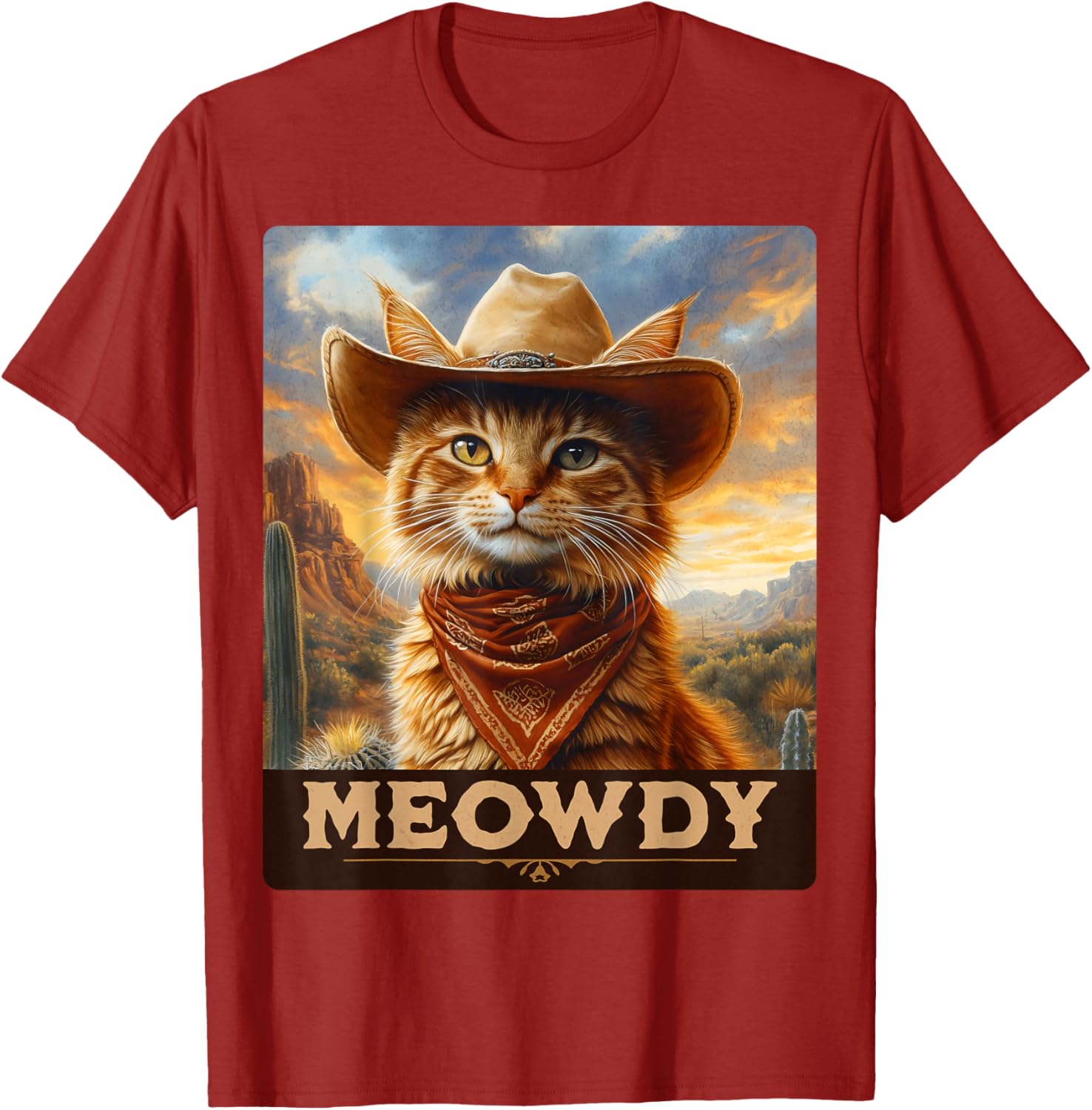 Meowdy Cowboy Cat T-Shirt for Wild West Cat Lovers and Fans - 9