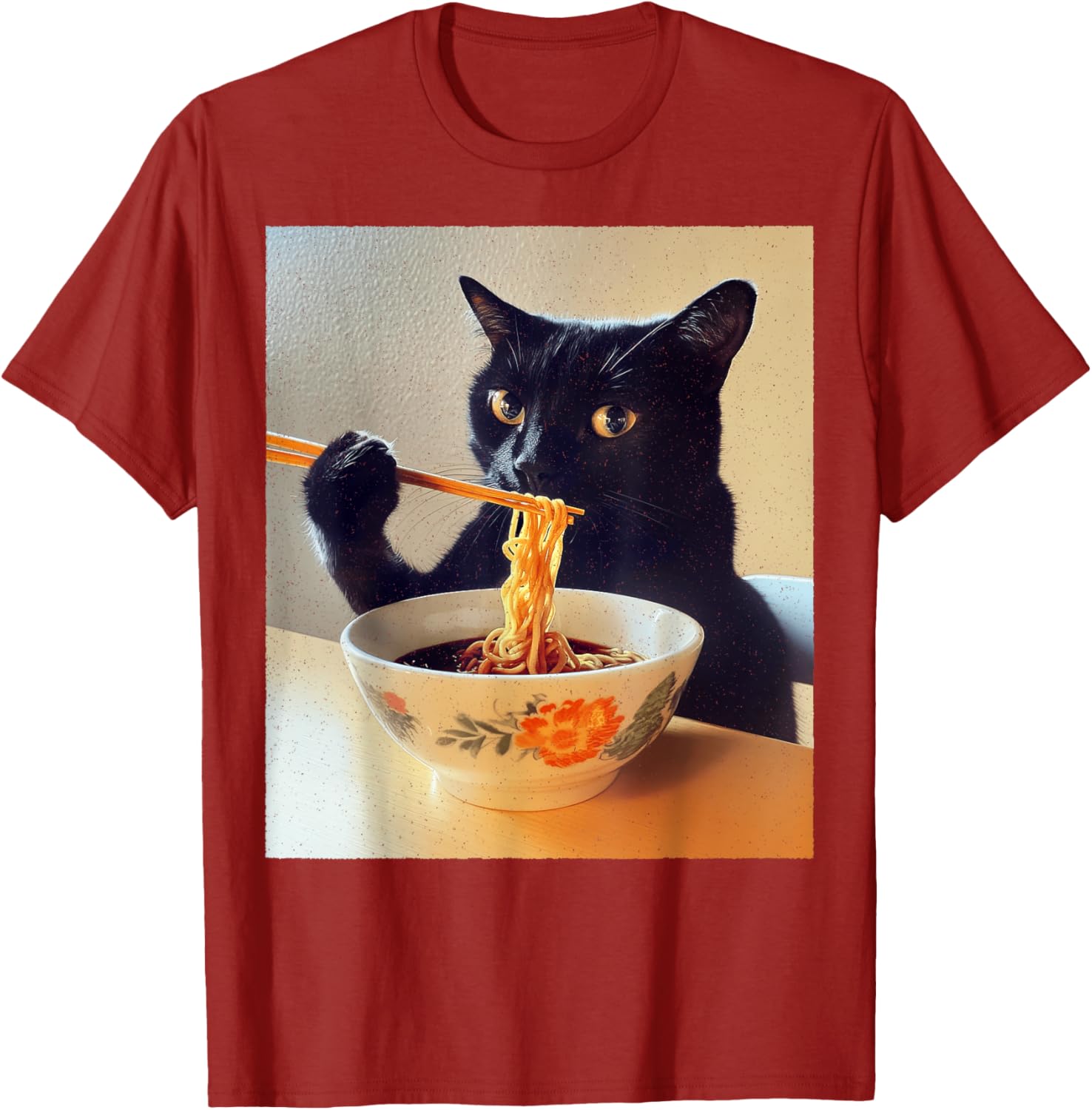 Funny Black Cat Ramen Lover T-Shirt for Noodle Enthusiasts - 4