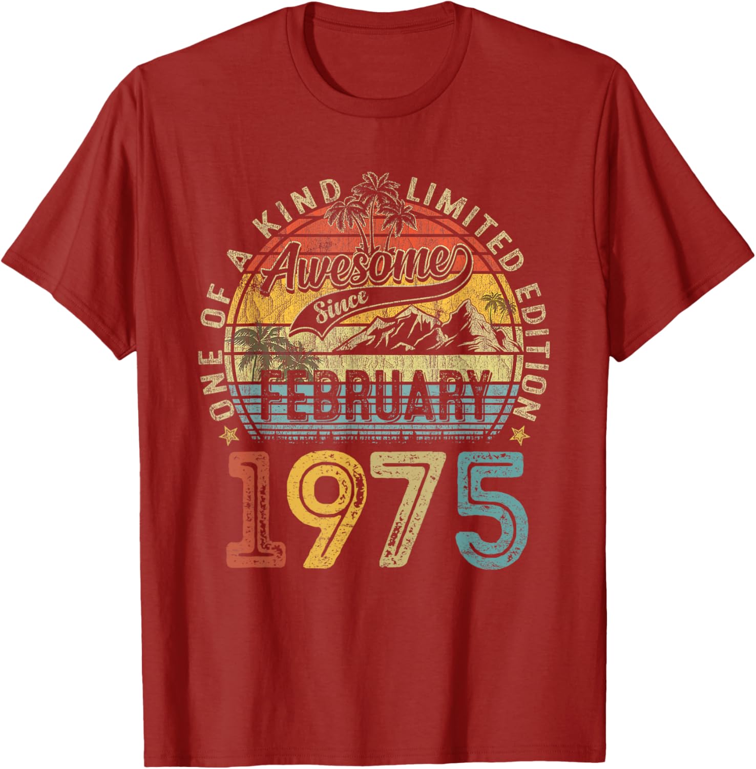Funny Vintage 50th Birthday T-Shirt for Women - February 1975 Design - 18