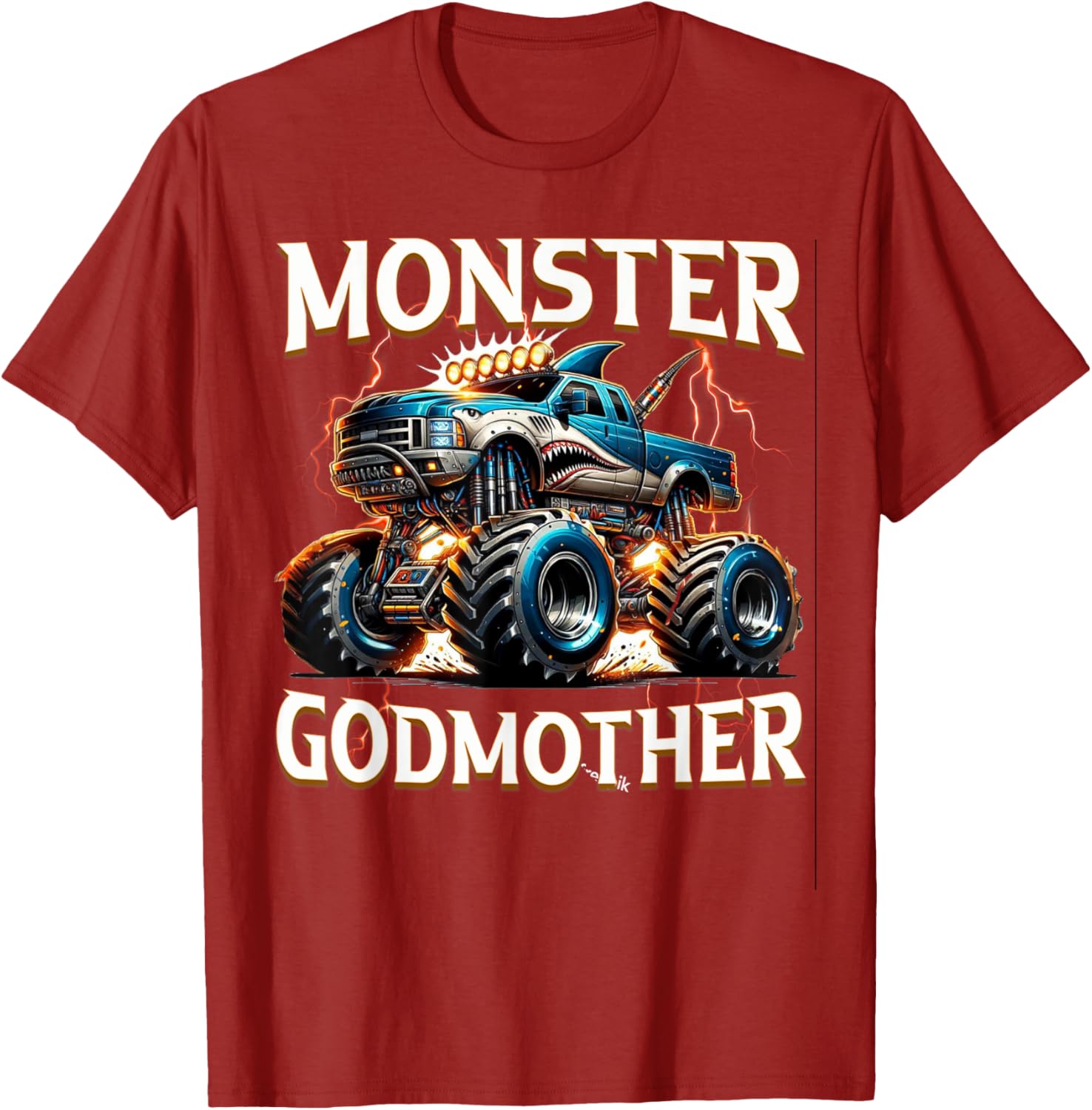 Godmother Family Matching Monster Truck T-Shirt for Truck Lovers - 8