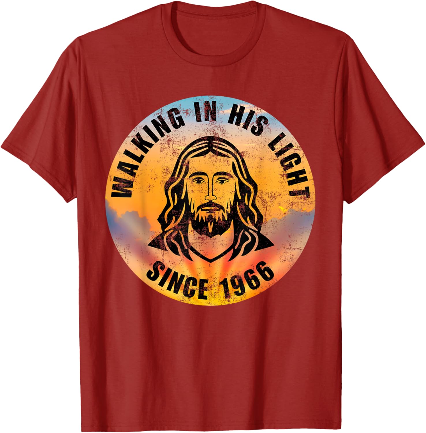 Positive Christian Quote T-Shirt Walking In His Light Since 1966 - 13