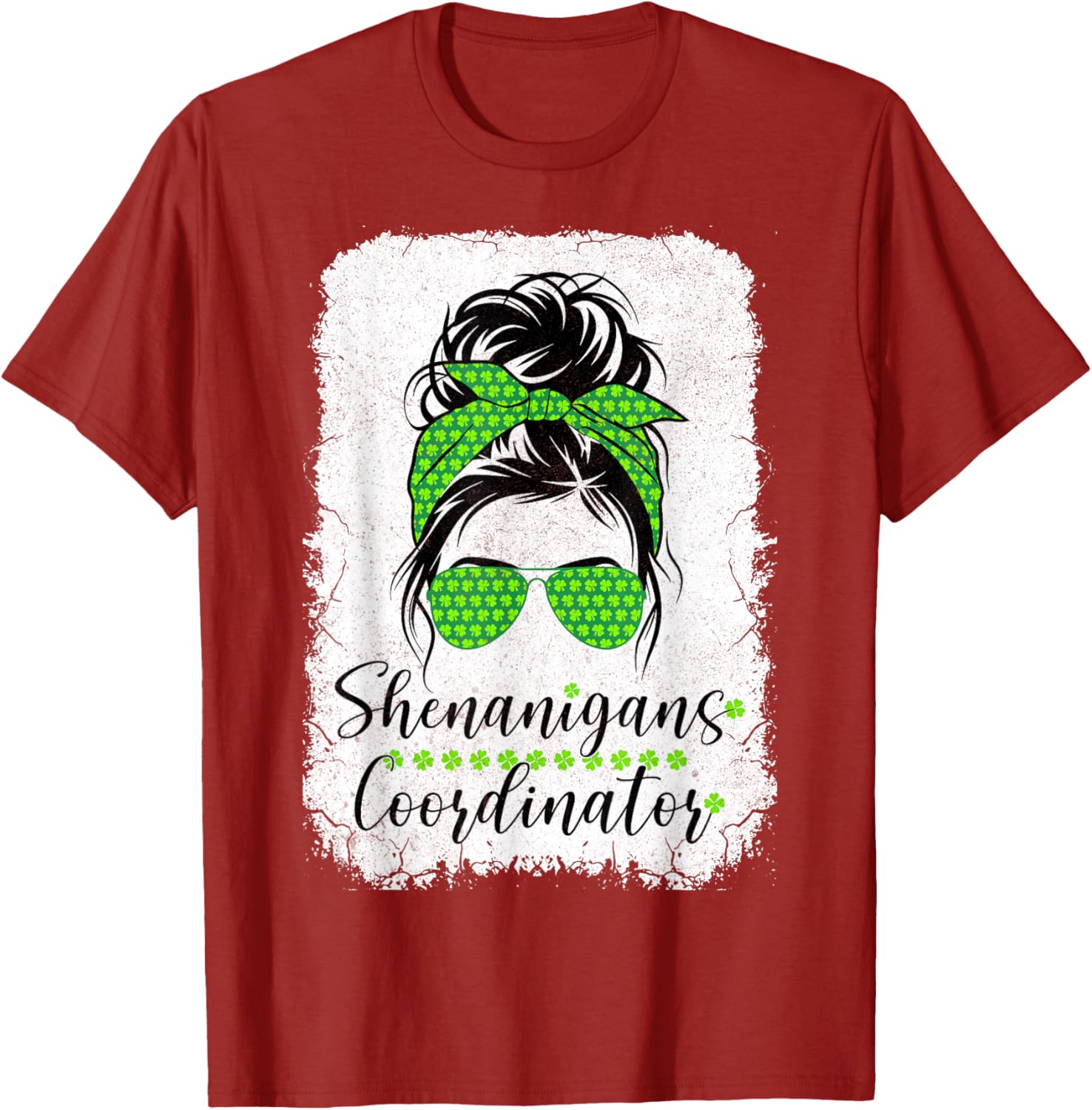 Shenanigans Coordinator Messy Bun St Patricks Day T-Shirt for Women - 22