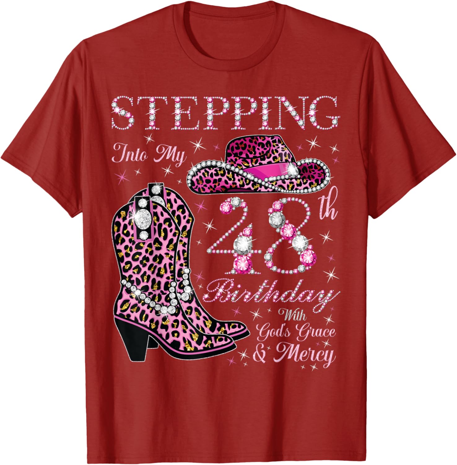 Celebrate 48 With Grace and Mercy T-Shirt for Birthday Joy and Blessings - 6