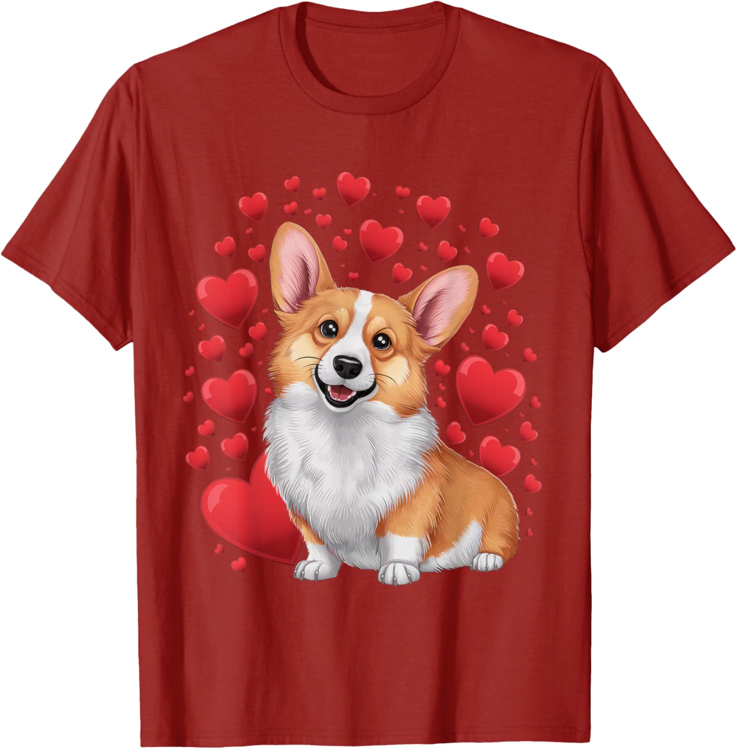 Corgi Dog Valentine's Day T-Shirt for Dog Lovers - Unisex Small Black Tee - 12