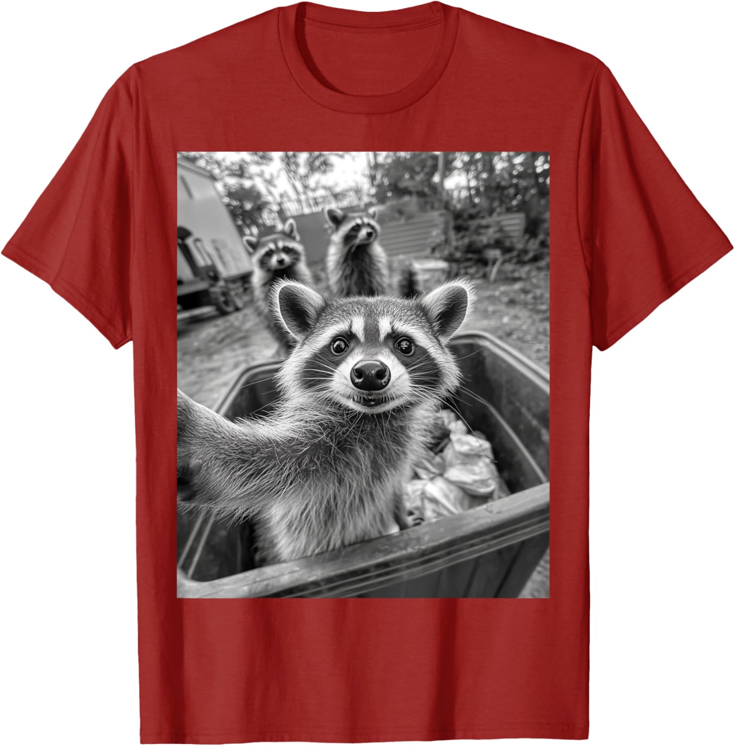 Adorable Raccoon Selfie T-Shirt for Fun and Stylish Outfits - 6