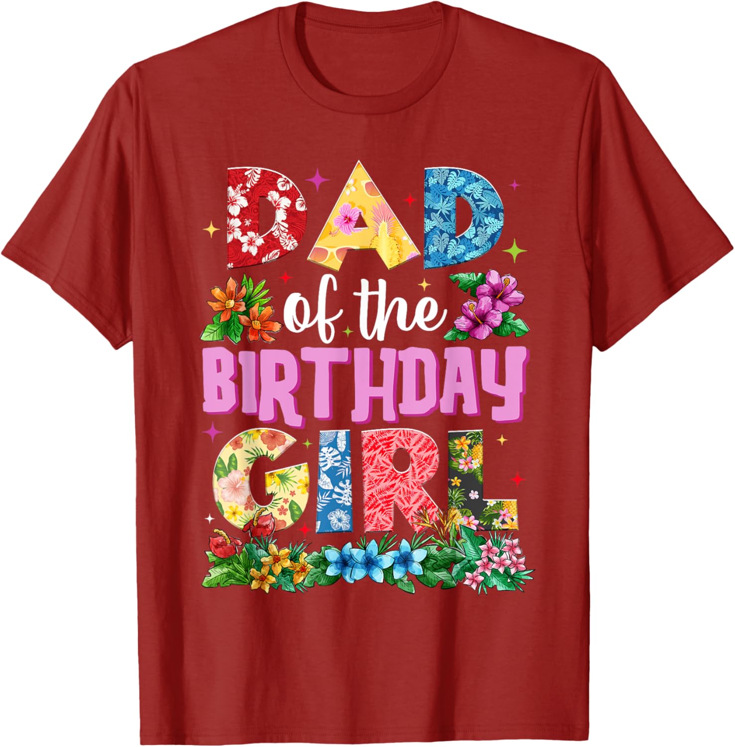 Dad of Birthday Girl Hawaii Party Matching Family T-Shirt for Fun Celebrations - 18