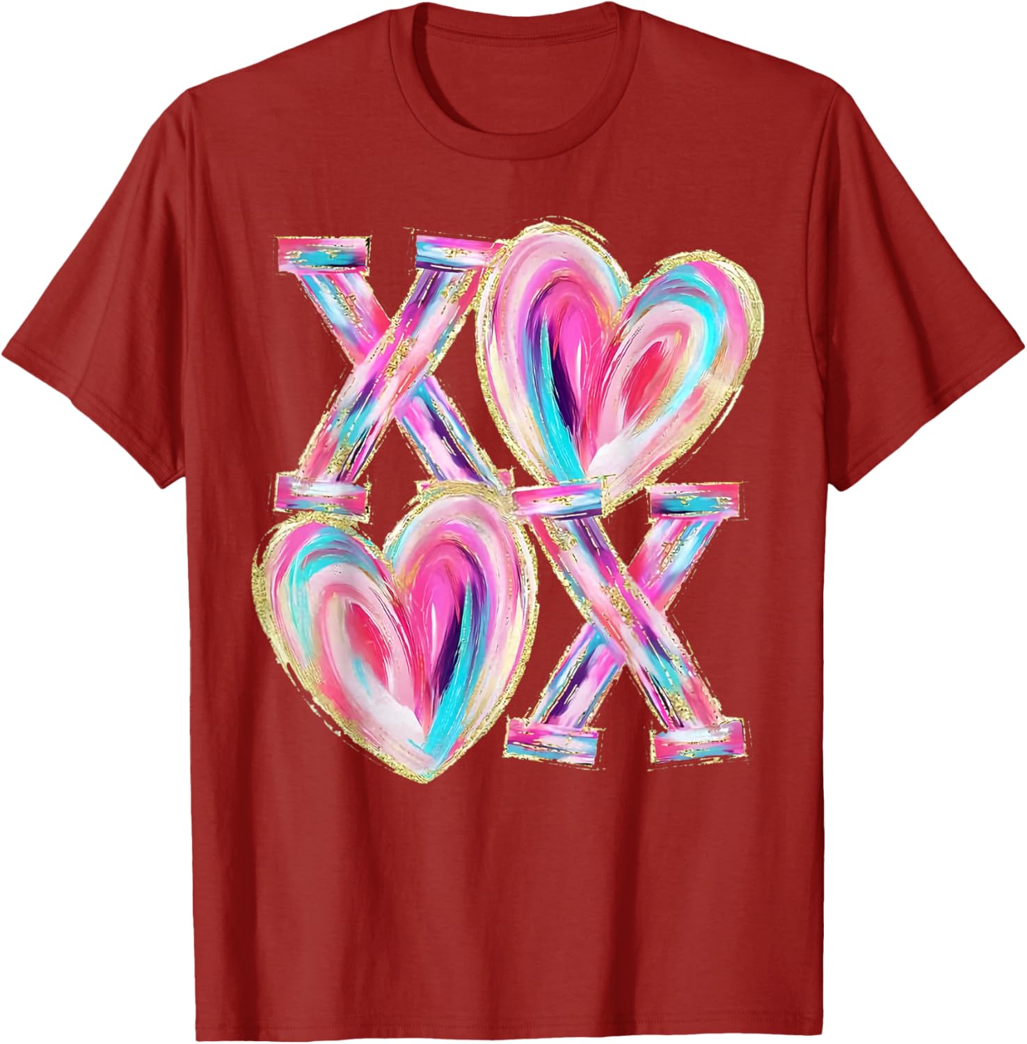 Valentine Abstract Heart T-Shirt for Girls and Women - Cute and Stylish - 12