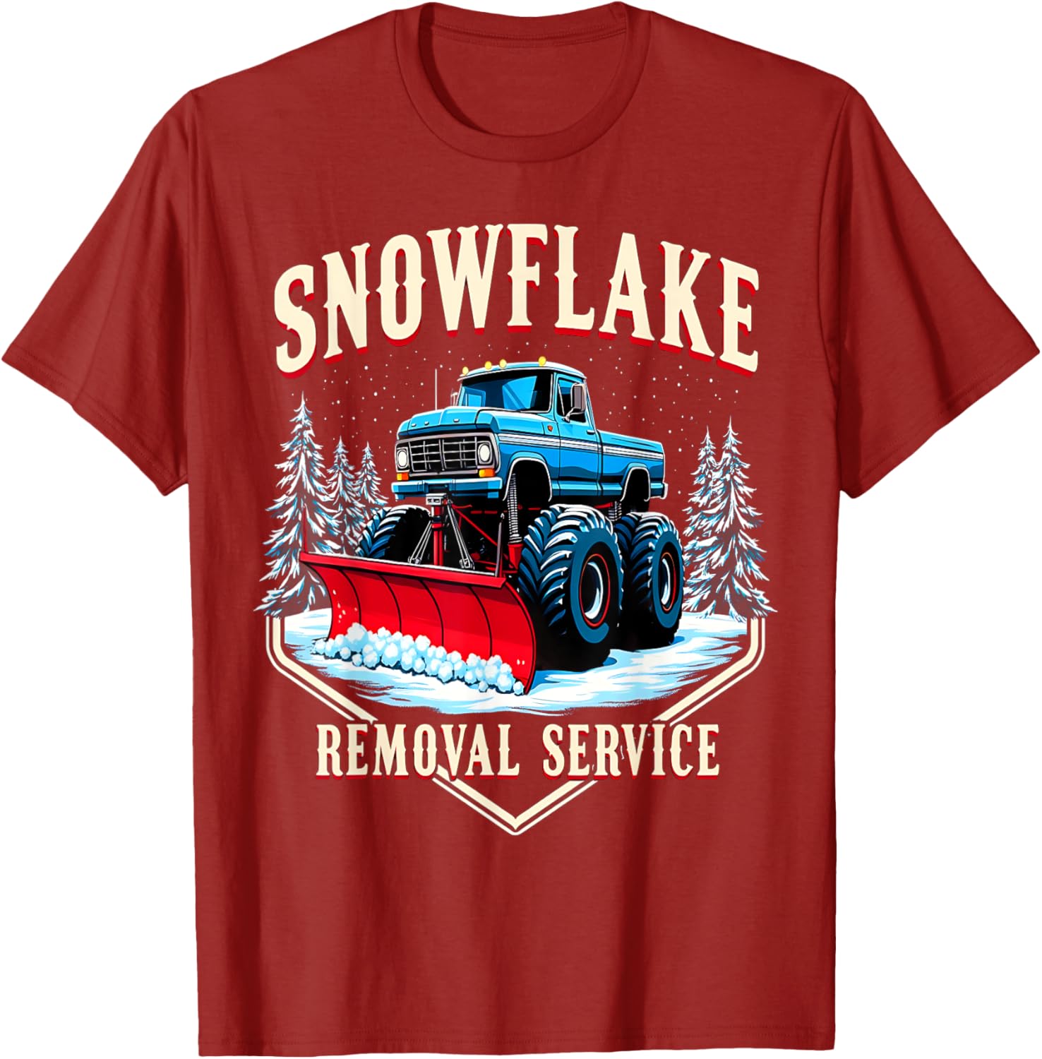 Monster Truck Snow Day Supporter T-Shirt for Snowflake Removal Fun - 8