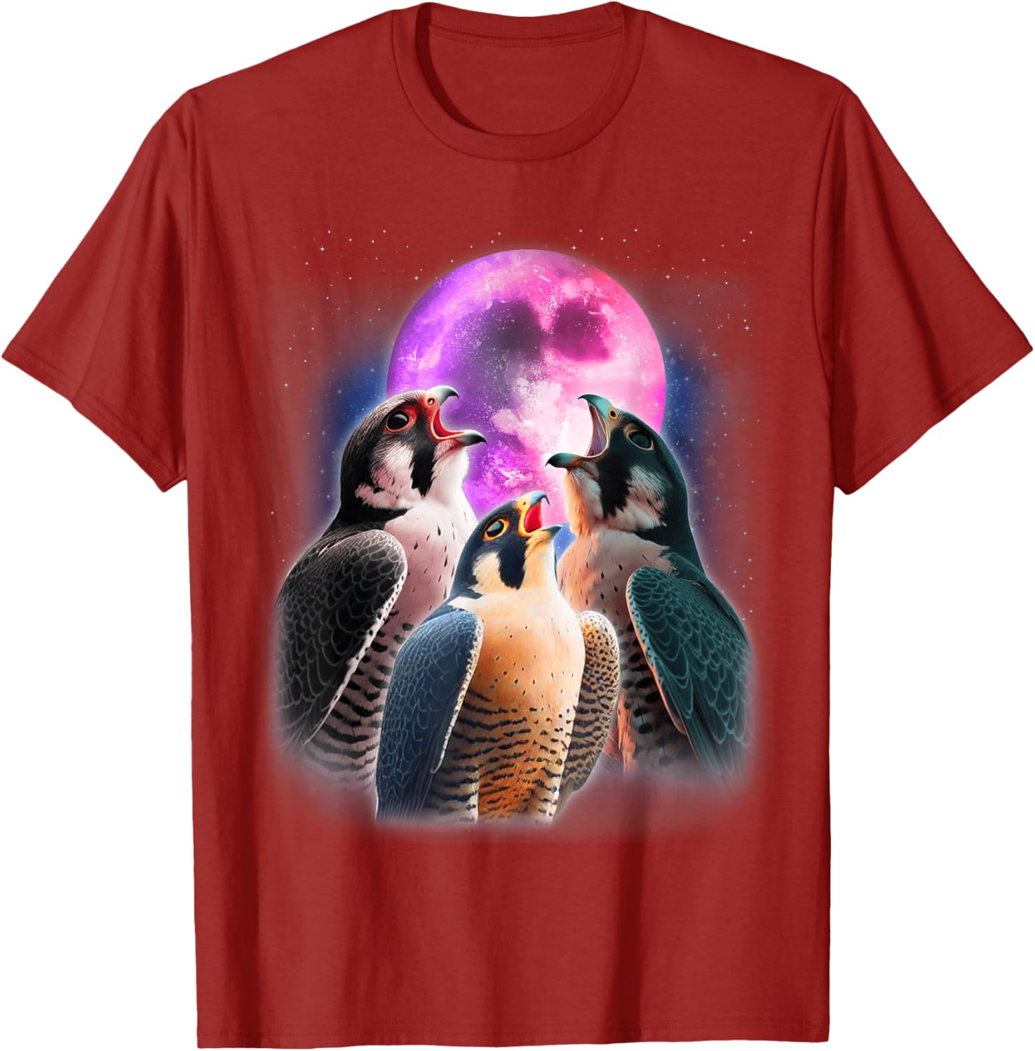 Funny Peregrine Falcon T-Shirt Howling at the Moon for Bird Lovers - 20