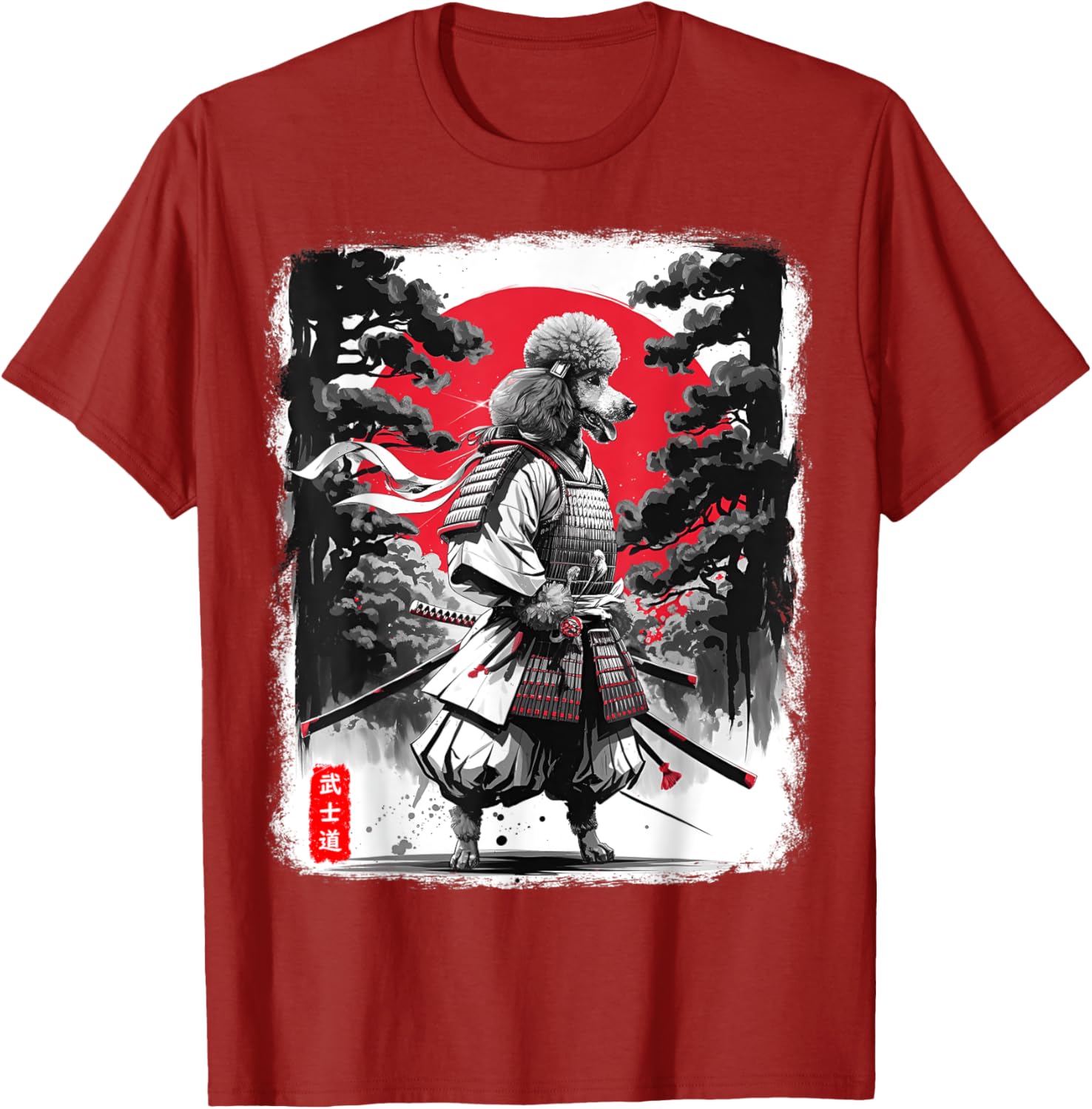 Poodle Samurai Warrior Sunset T-Shirt for Men and Women - Japanese Vibes - 7