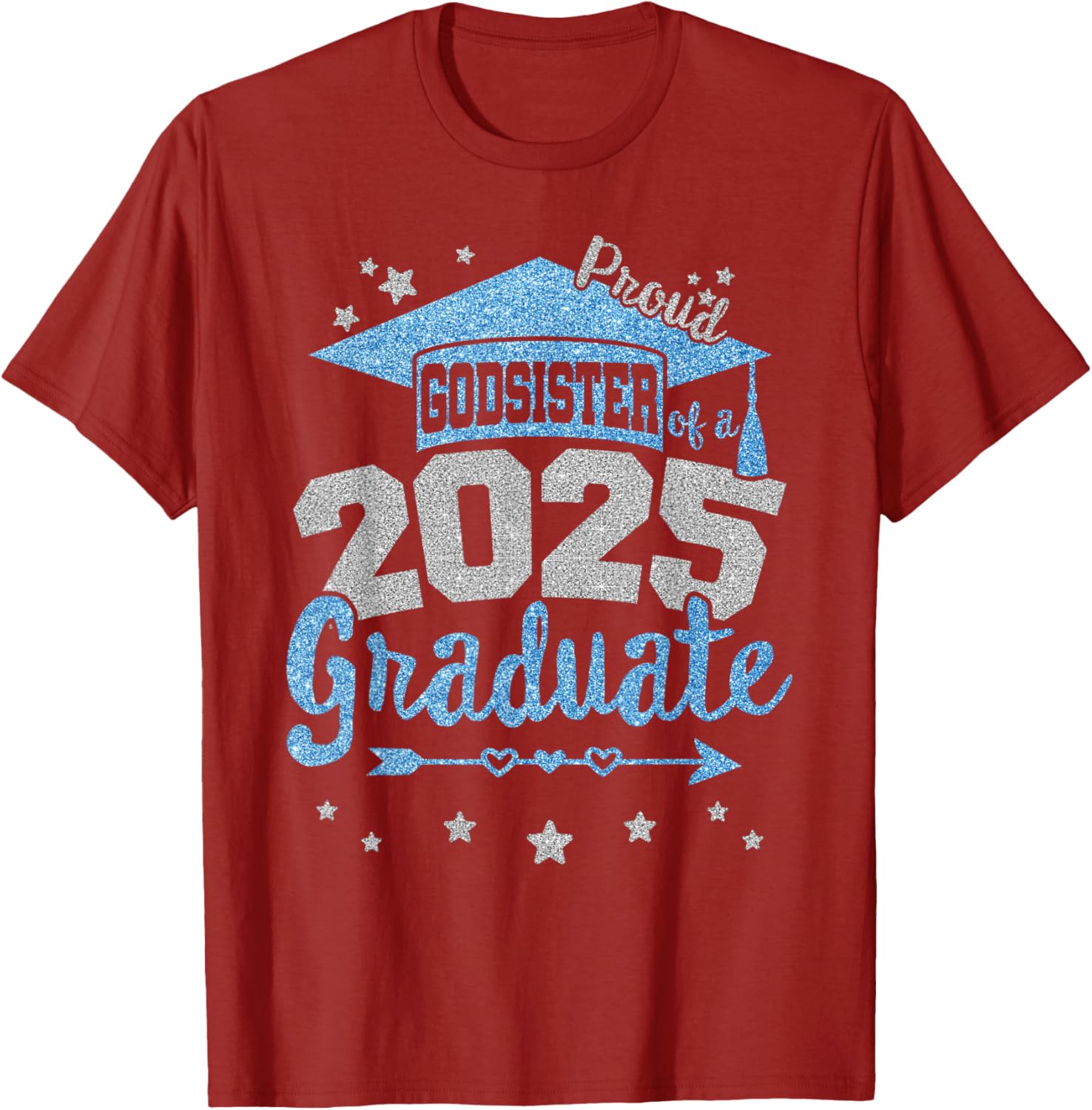 Proud Godsister of 2025 Graduate Team 25 Senior T-Shirt for Celebrations - 3