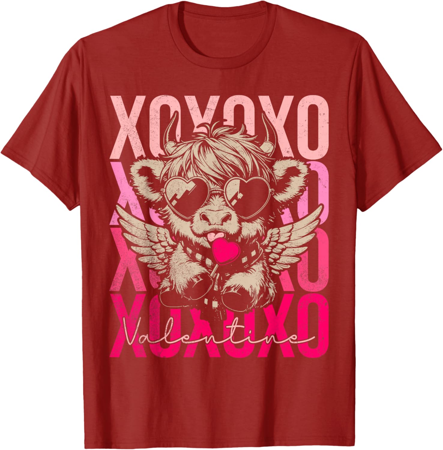 Cute Highland Cow Cupid T-Shirt for Funny Valentine's Day Gifts - 3