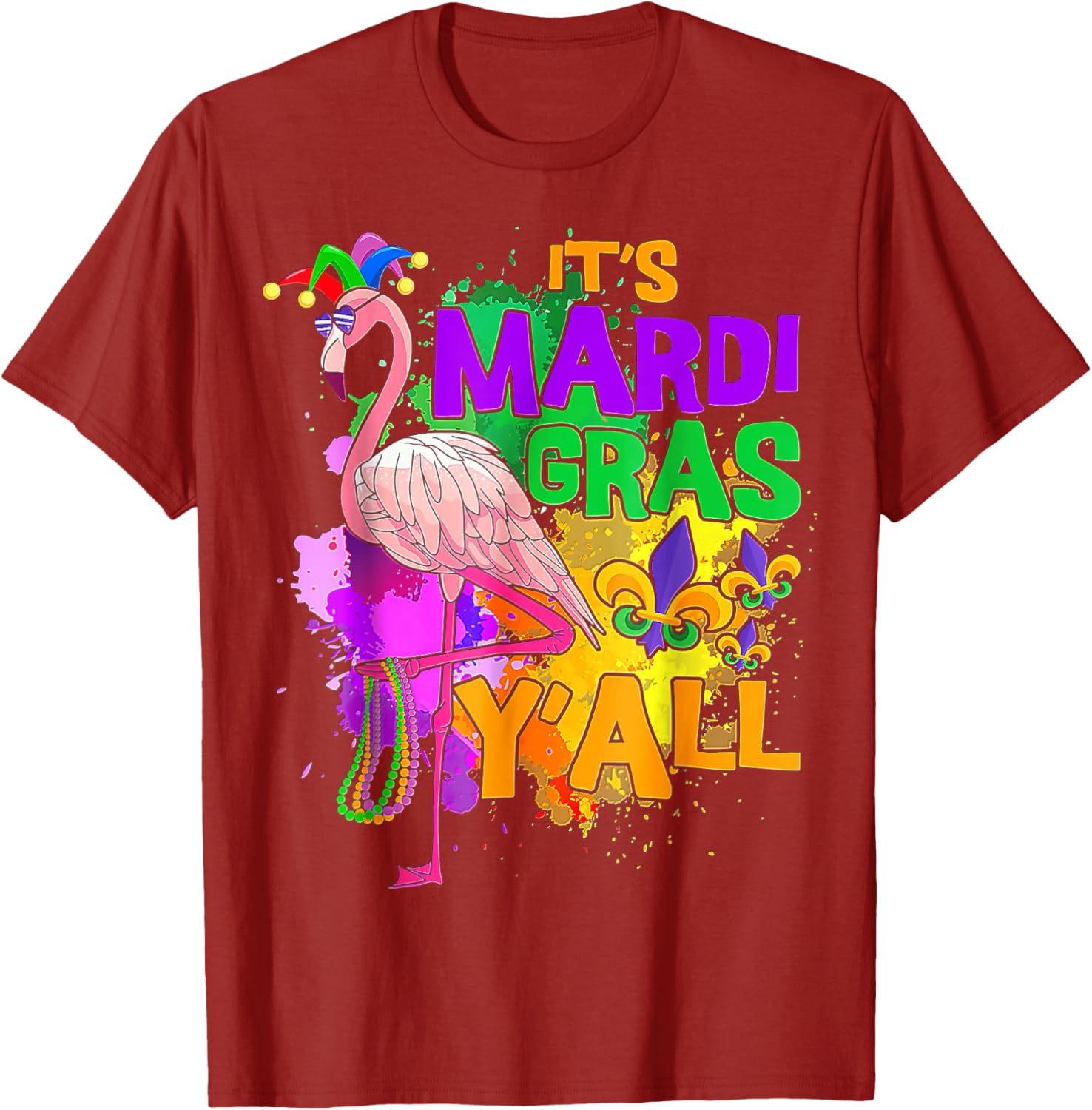 Flamingo Mardi Gras Carnival Party T-Shirt for Fun Festive Celebrations - 16