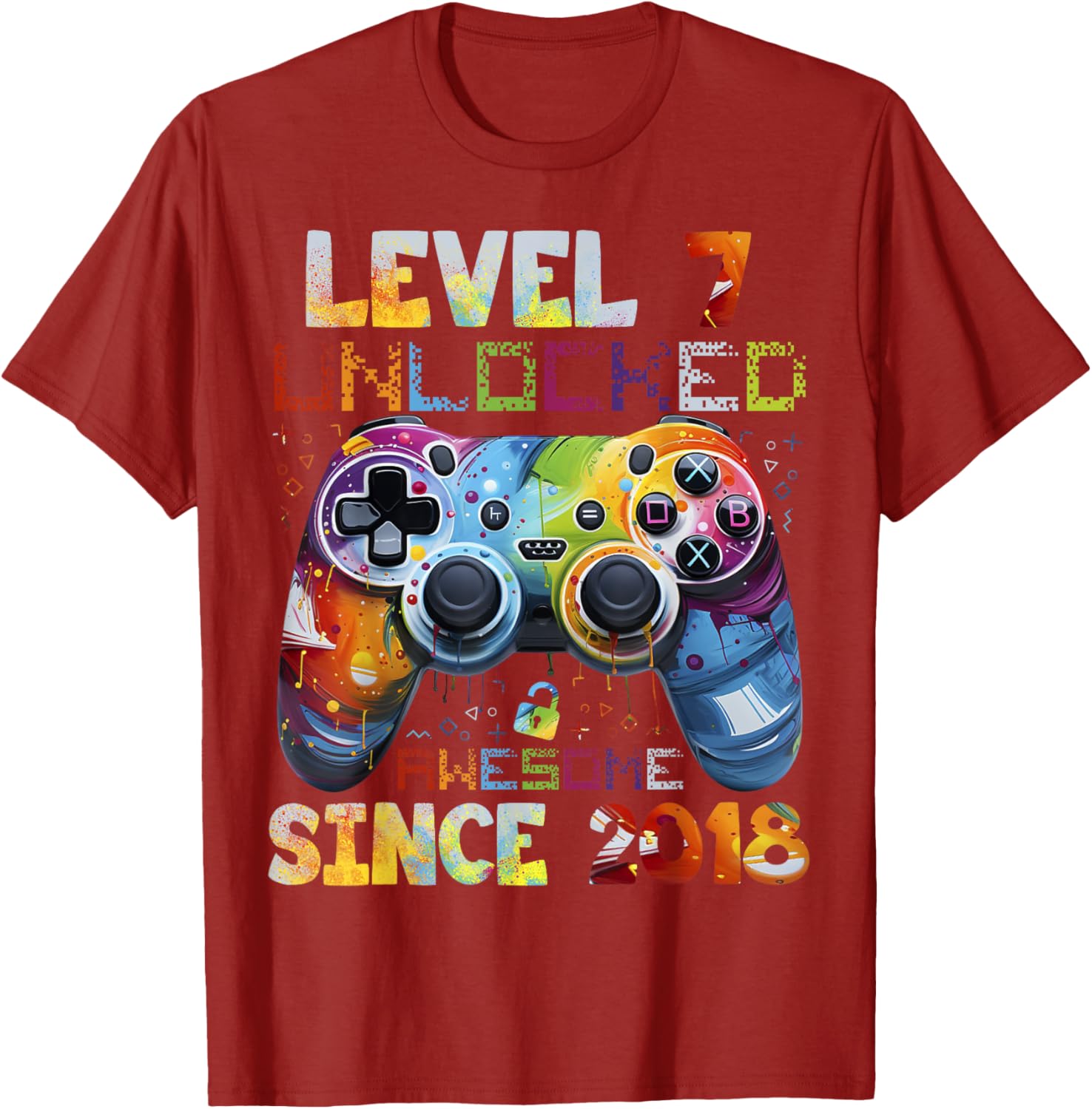 Cool 7th Birthday Boy Gamer T-Shirt Level 7 Video Game Party Gift - 2