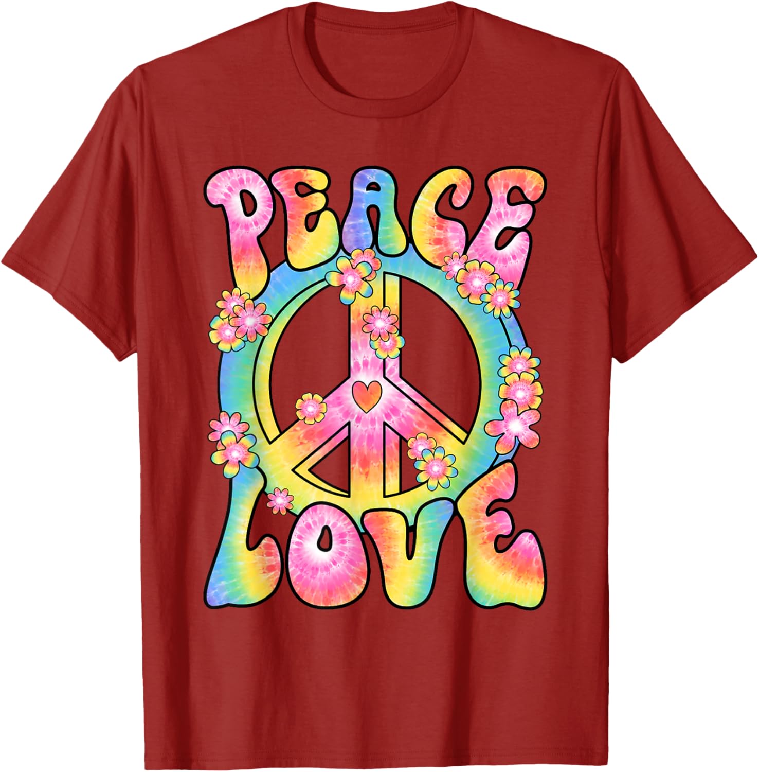Retro Hippy Costume T-Shirt Peace Love 60s 70s Vintage Outfit - 28