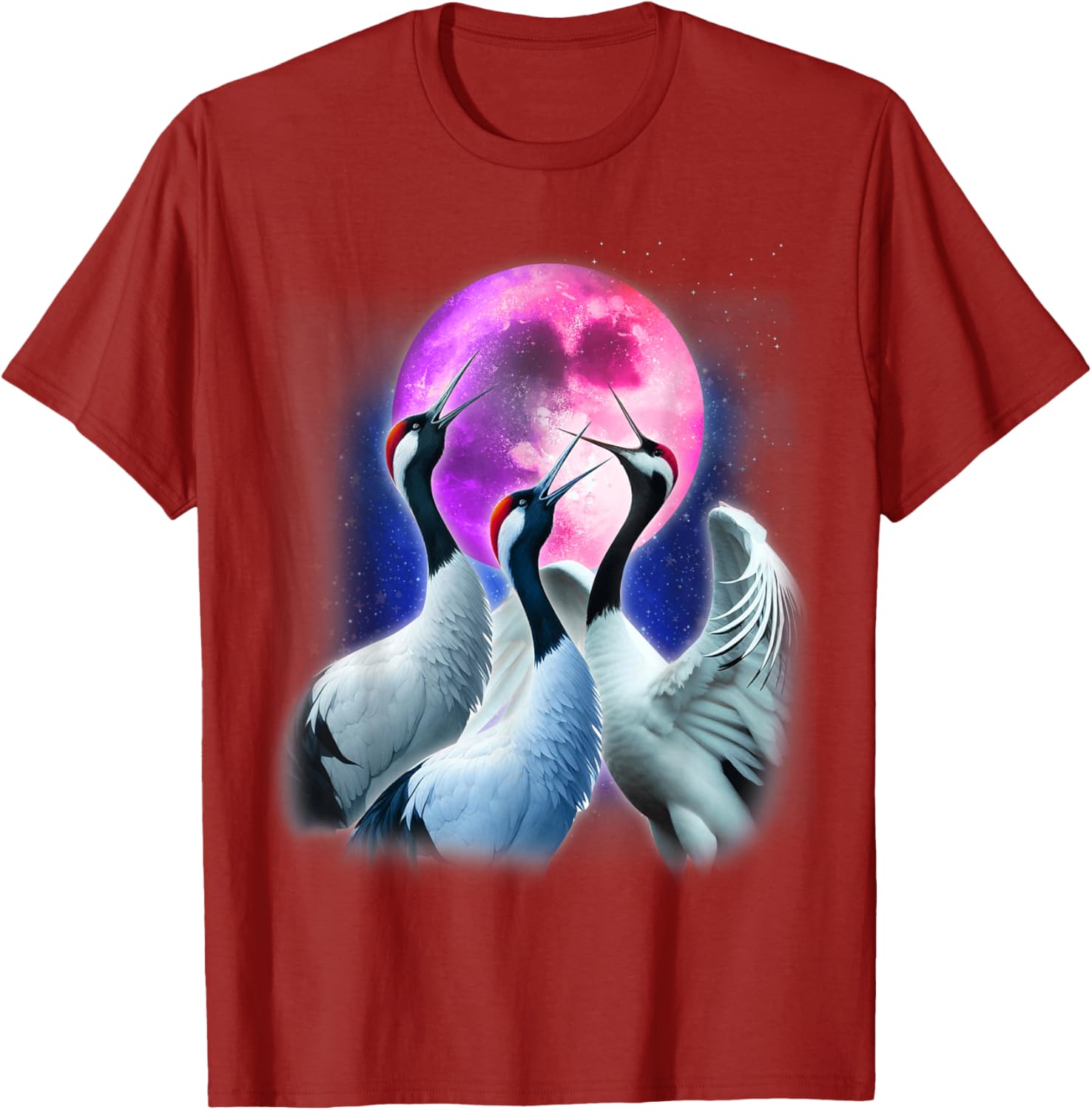 Funny Whooping Crane Howling at the Moon T-Shirt for Bird Lovers - 2