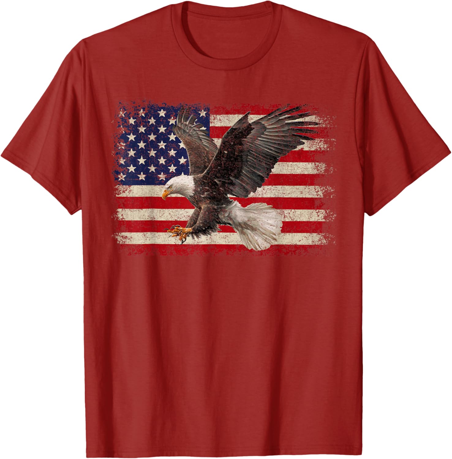 Patriotic Bald Eagle 4th of July T-Shirt with USA Flag Design - 13