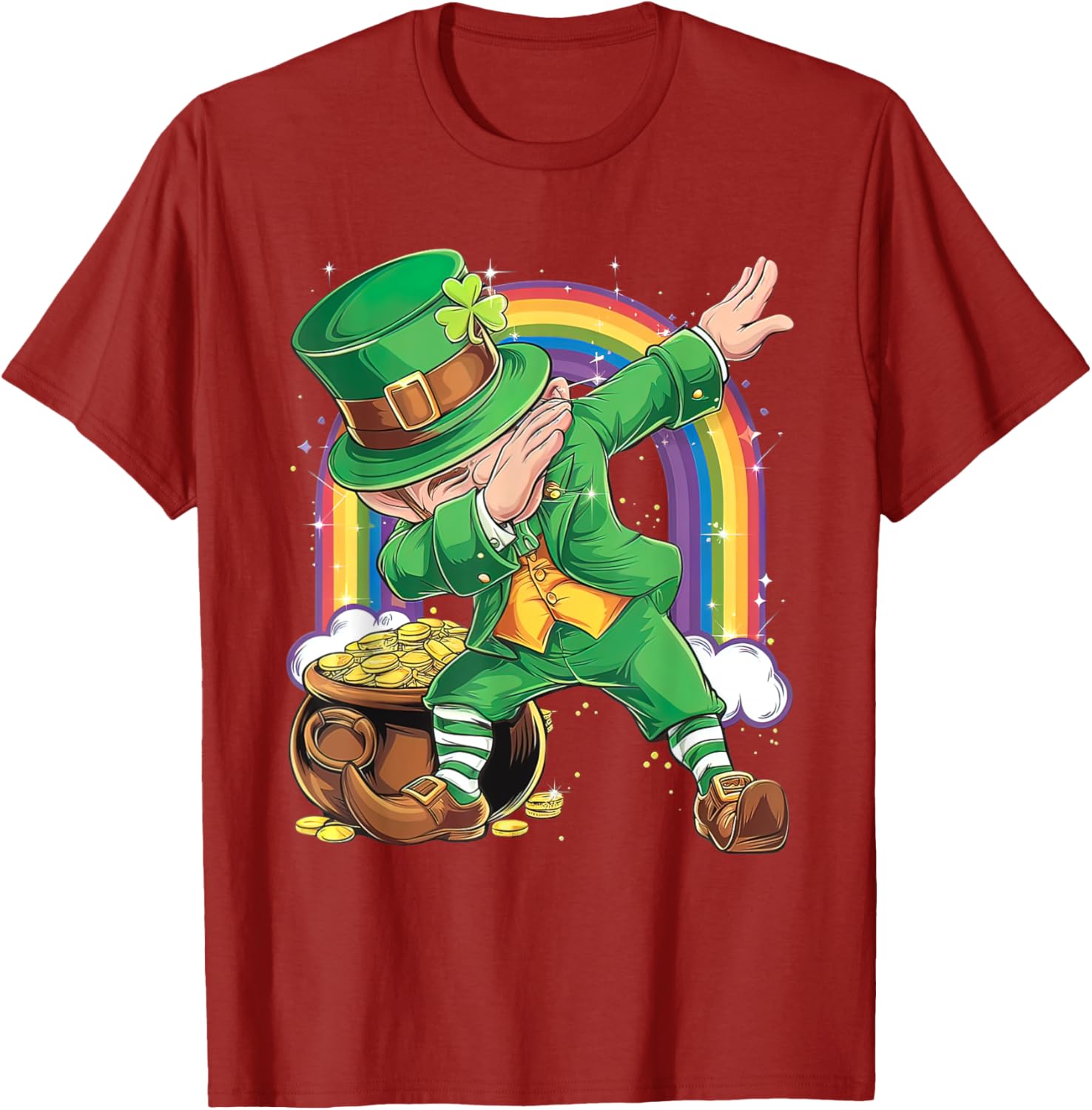 St Patricks Day Dabbing Leprechaun T-Shirt for Men, Women, Kids - 5