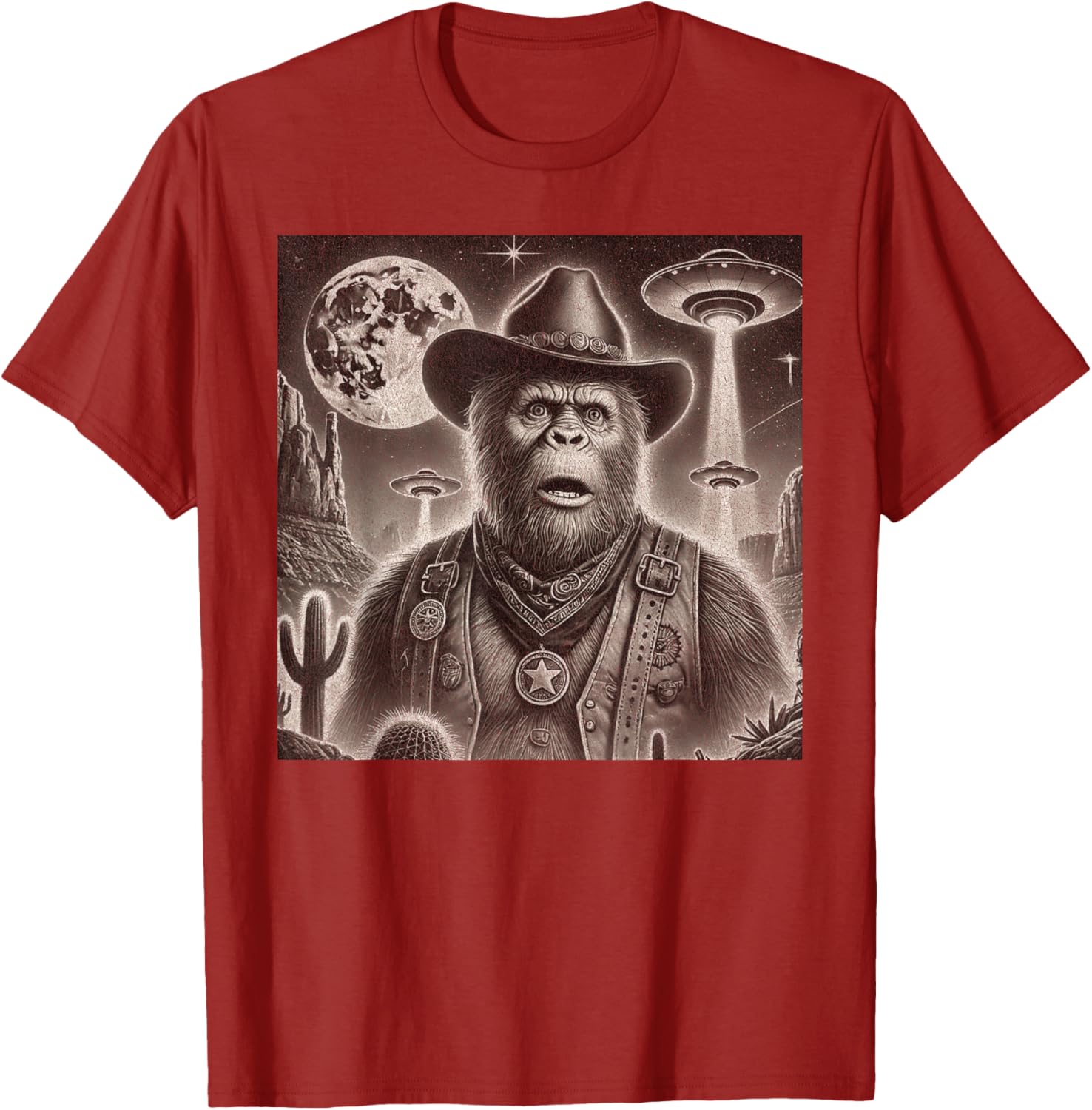 Bigfoot UFO Selfie T-Shirt for Fun Loving Alien Enthusiasts - 25