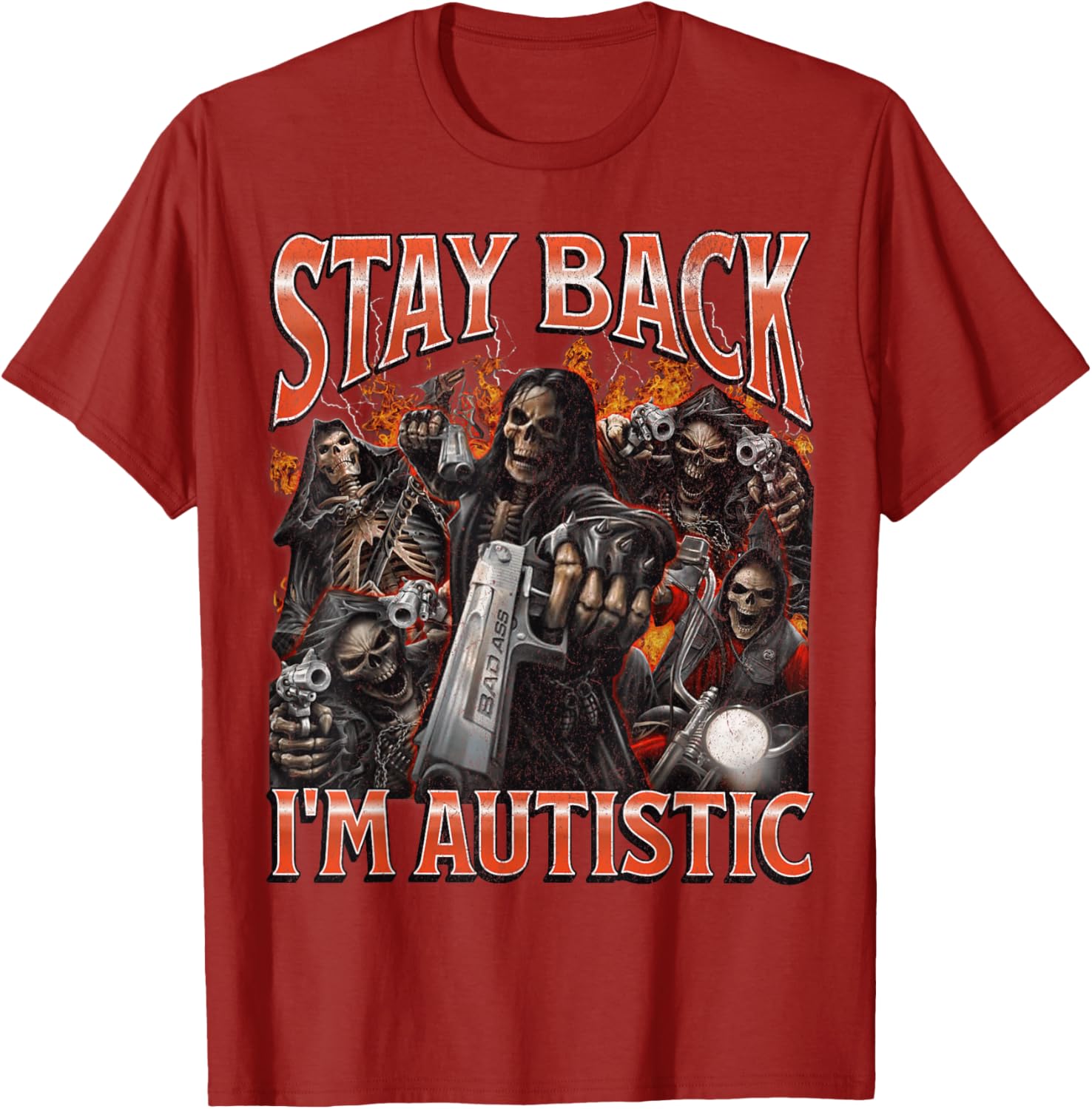 Funny Autistic Skeleton Meme Graphic T-Shirt for Unique Style and Comfort - 25