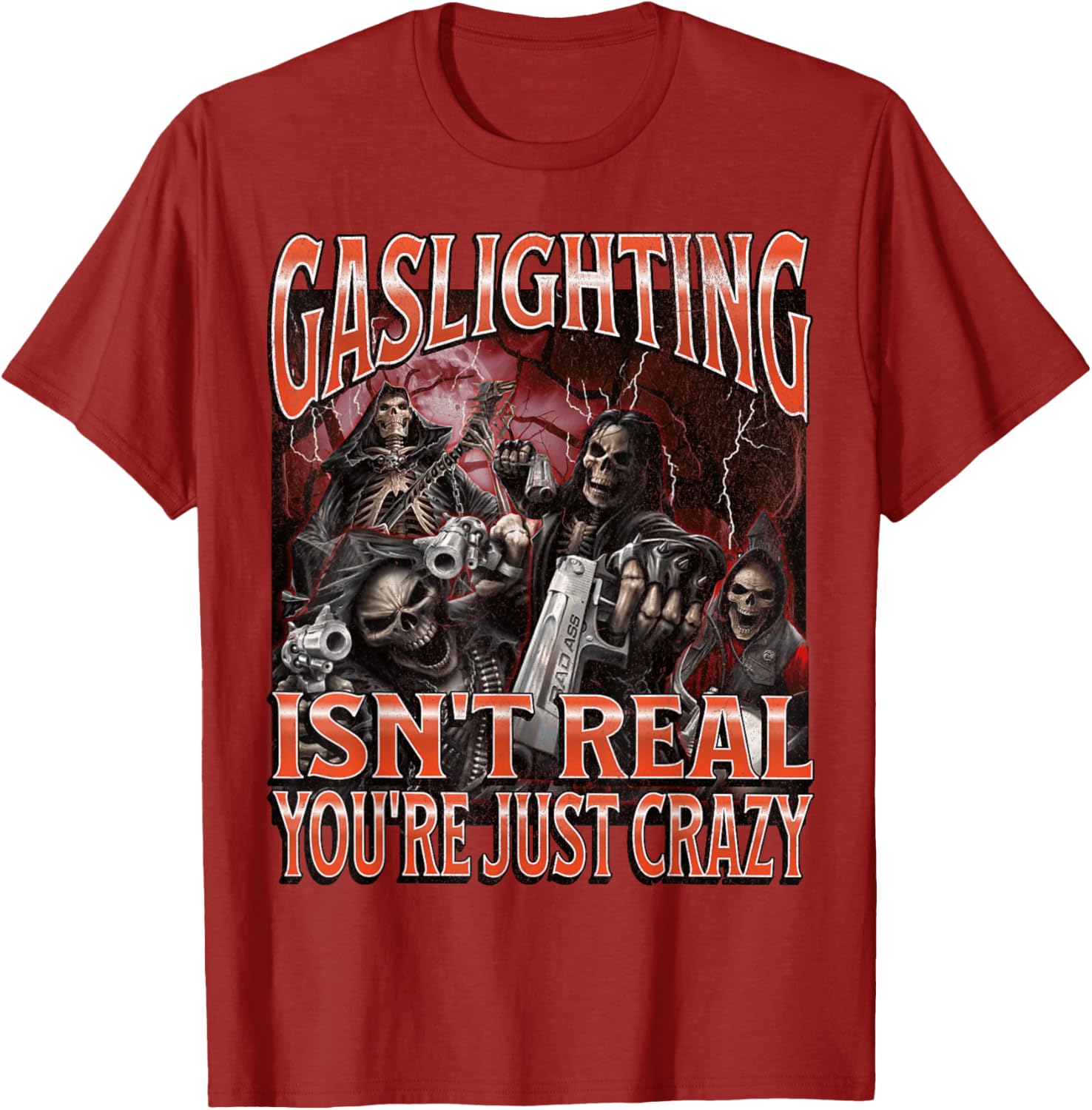 Funny Gaslighting Skeleton Meme T-Shirt for Unique Style Lovers - 6