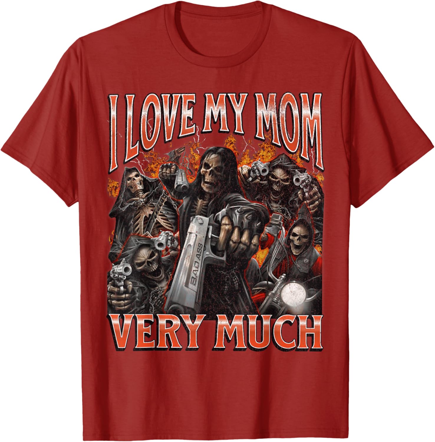 Funny I Love My Mom Skeleton Graphic T-Shirt for Unique Style Lovers - 17
