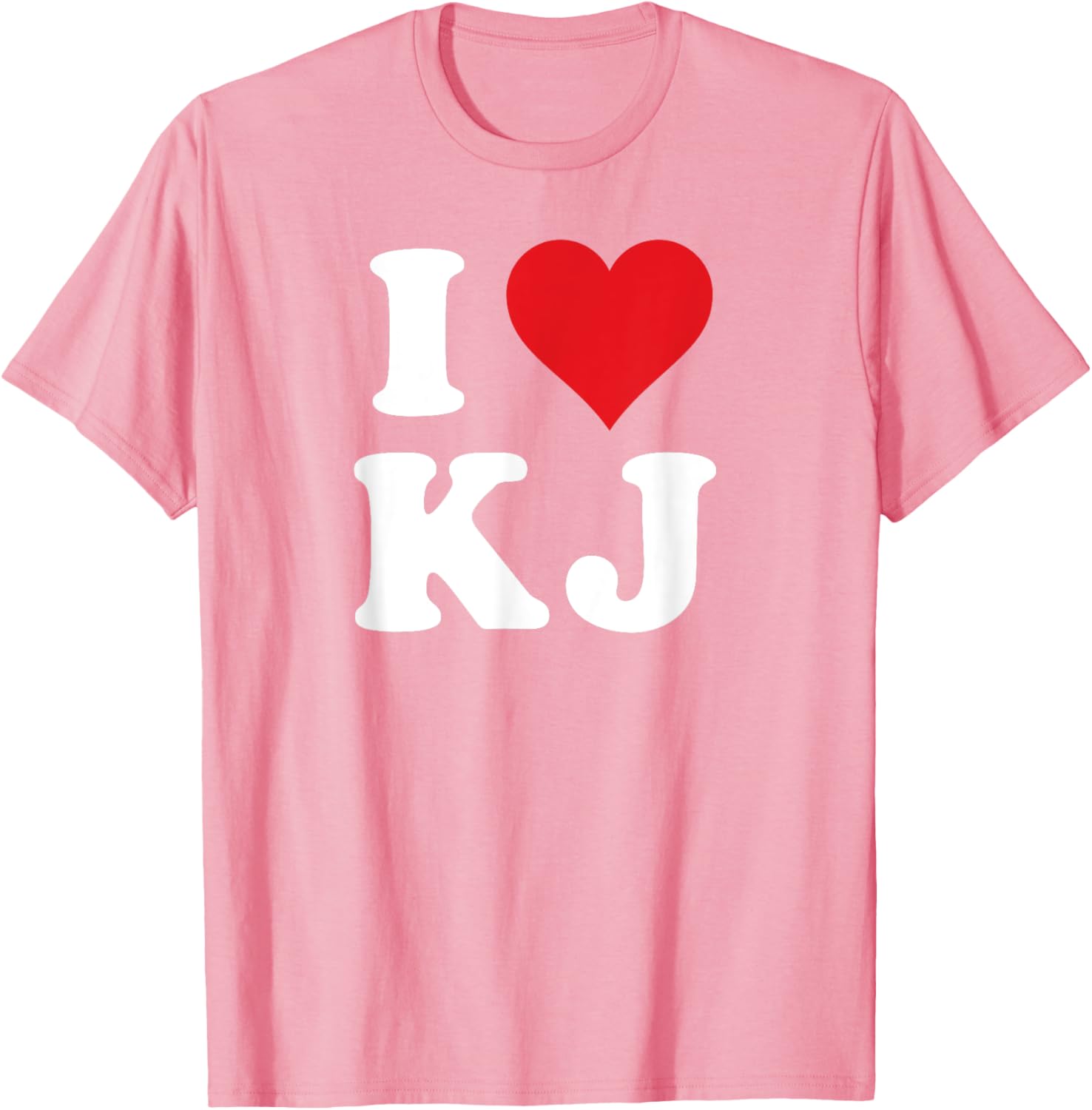 I Love KJ Initials Heart Design K J T-Shirt for Stylish Casual Wear - 20