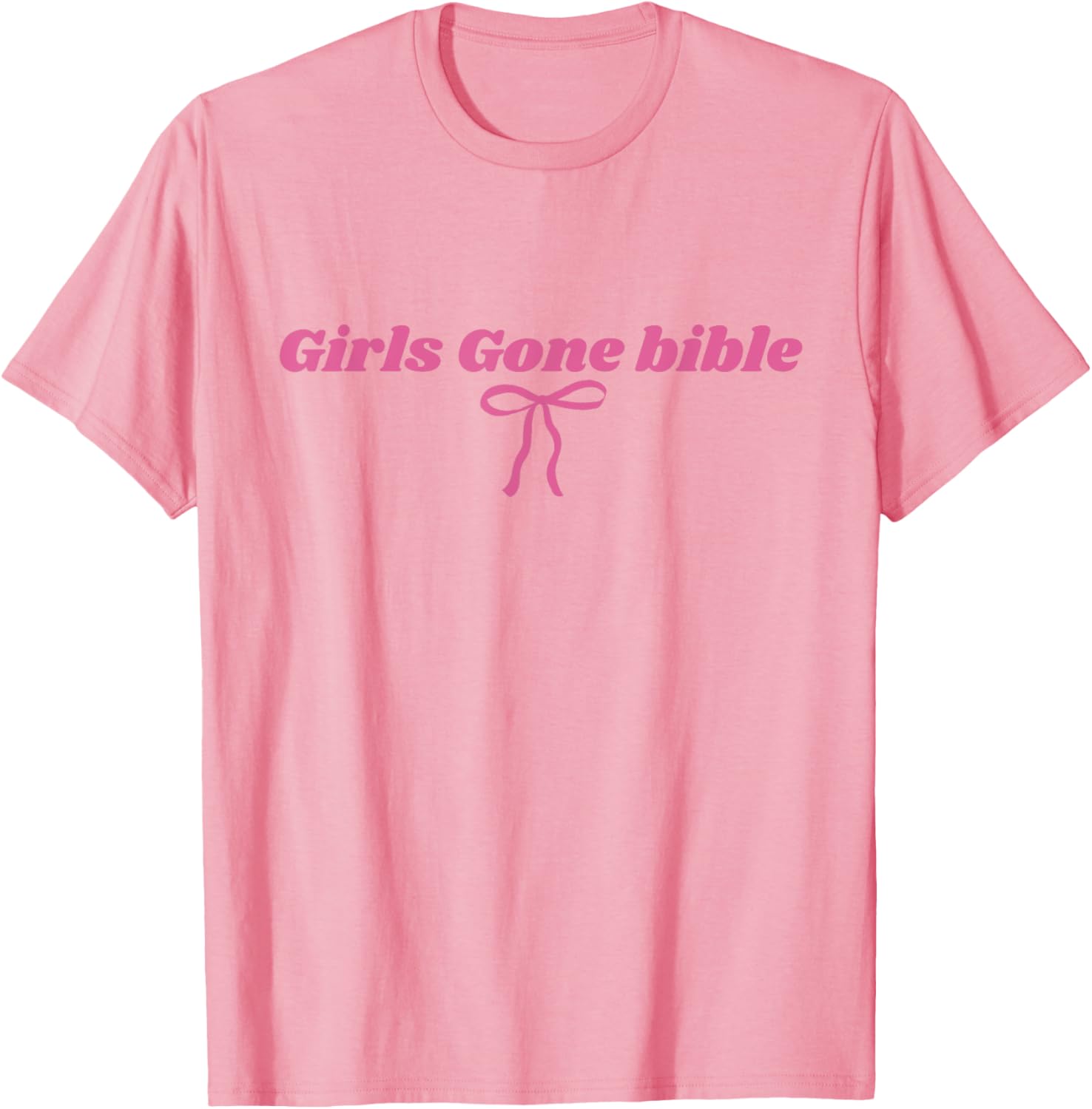 Girls Gone Bible Pink Bow Christian T-Shirt for Women and Girls - 11