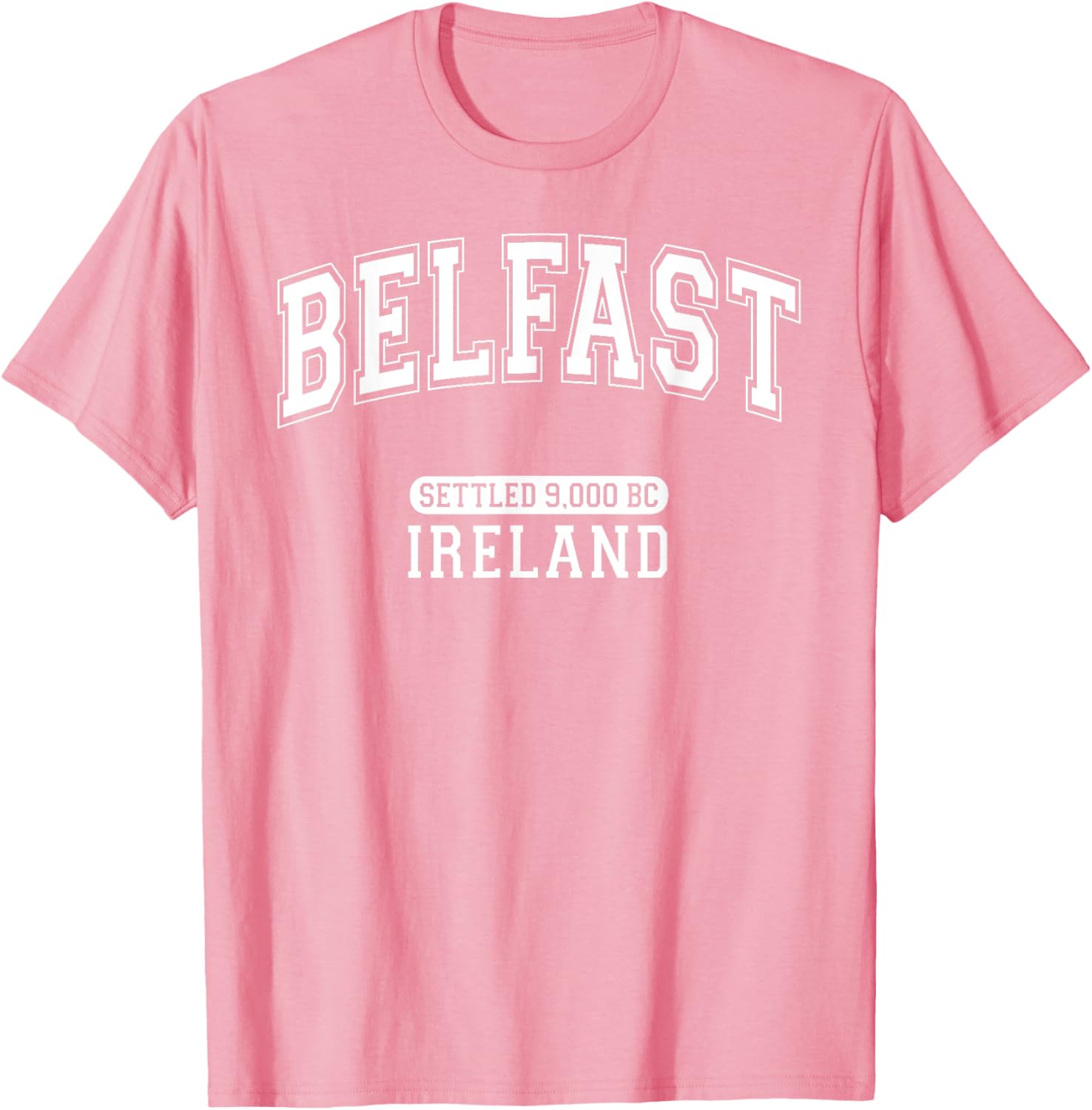 Belfast Ireland Retro T-Shirt with Arched White Letters for History Lovers - 18