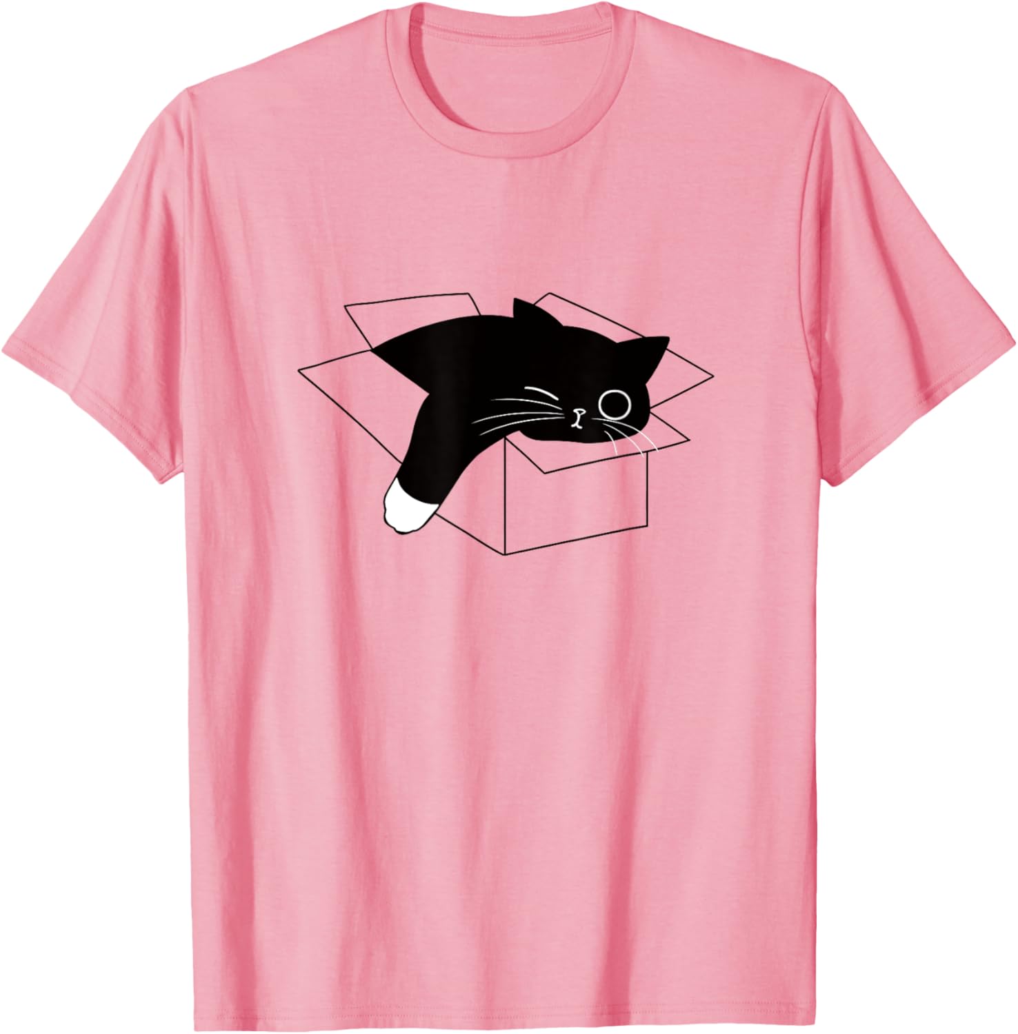 Cute Lazy Black Cat Half Asleep T-Shirt for Men, Women, and Kids - 12