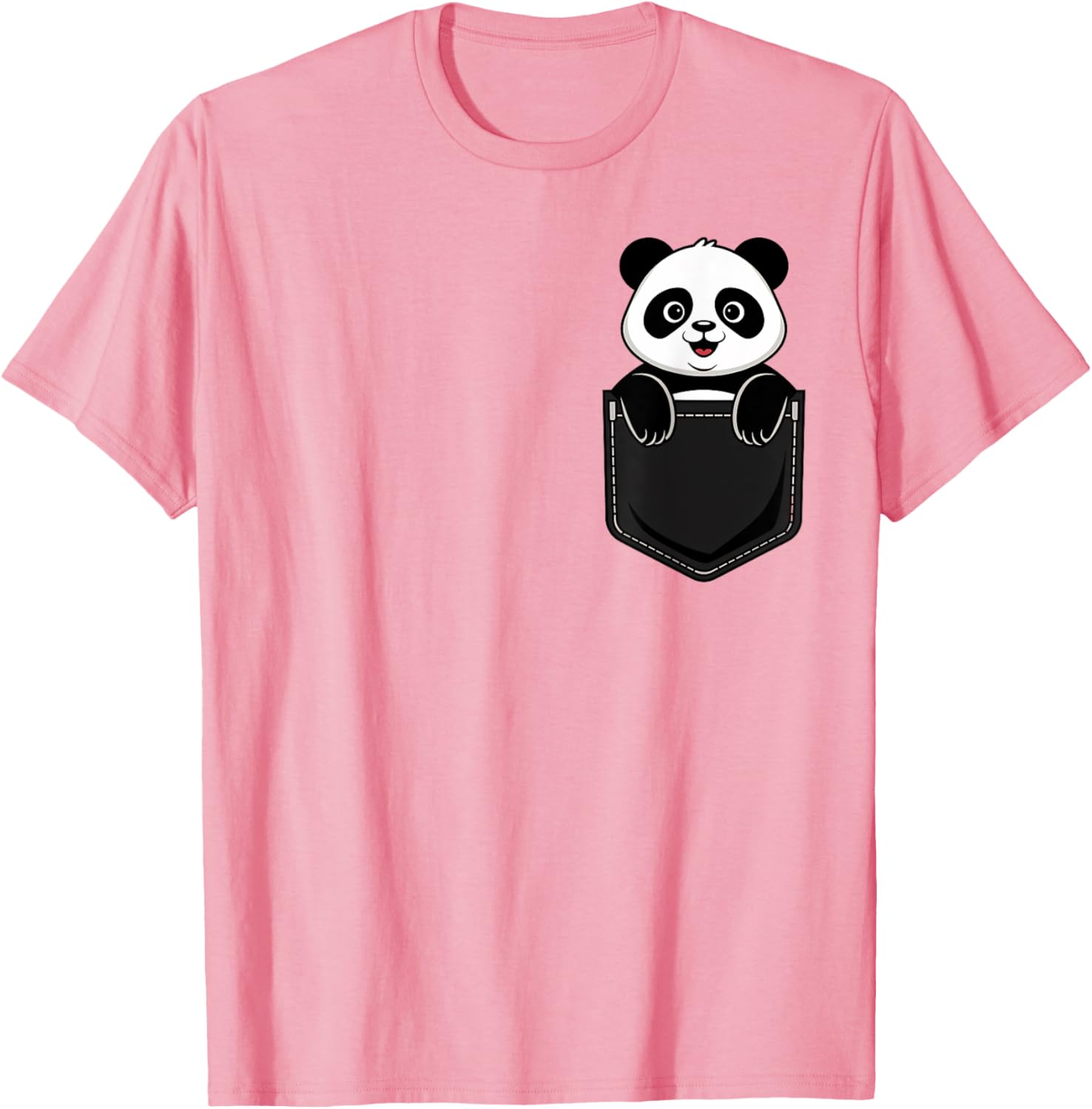 Cute Funny Panda T-Shirt for Men and Women Pocket Animal Design - 18