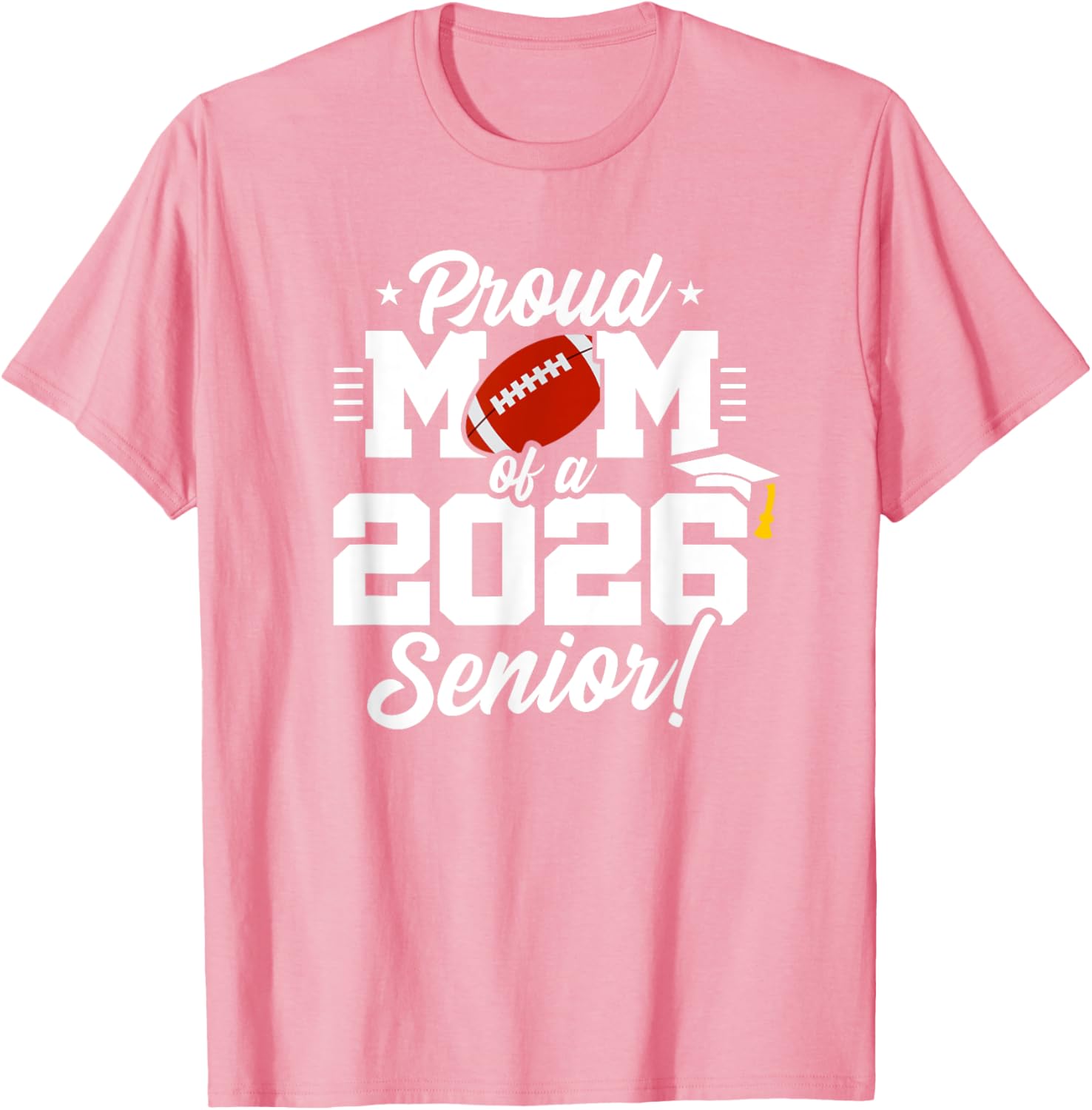 Class of 2026 Senior Year Football Mom T-Shirt for Proud Moms - 8