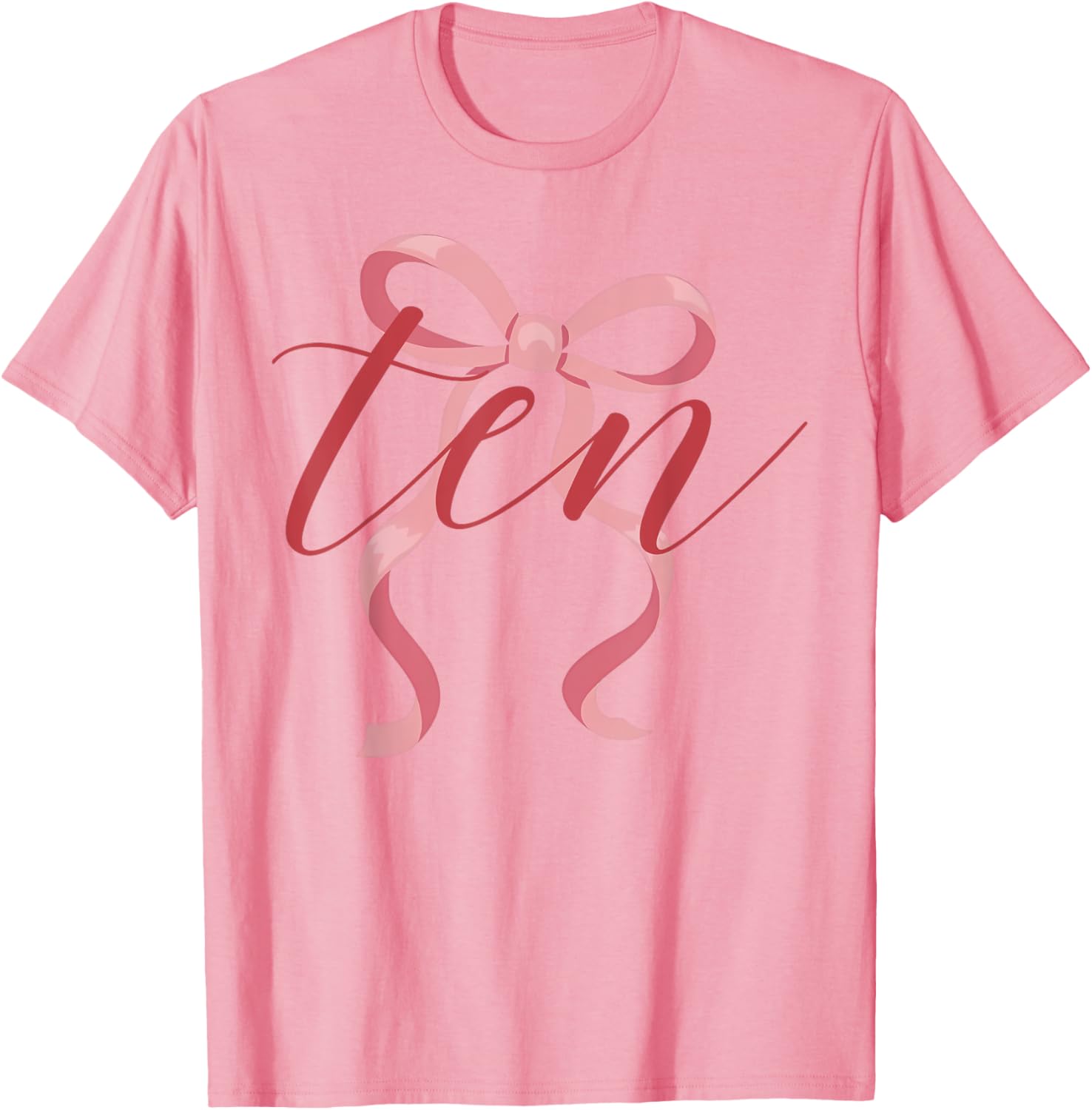 Cute Pink Coquette Bow T-Shirt for 10th Birthday Celebration for Girls - 8