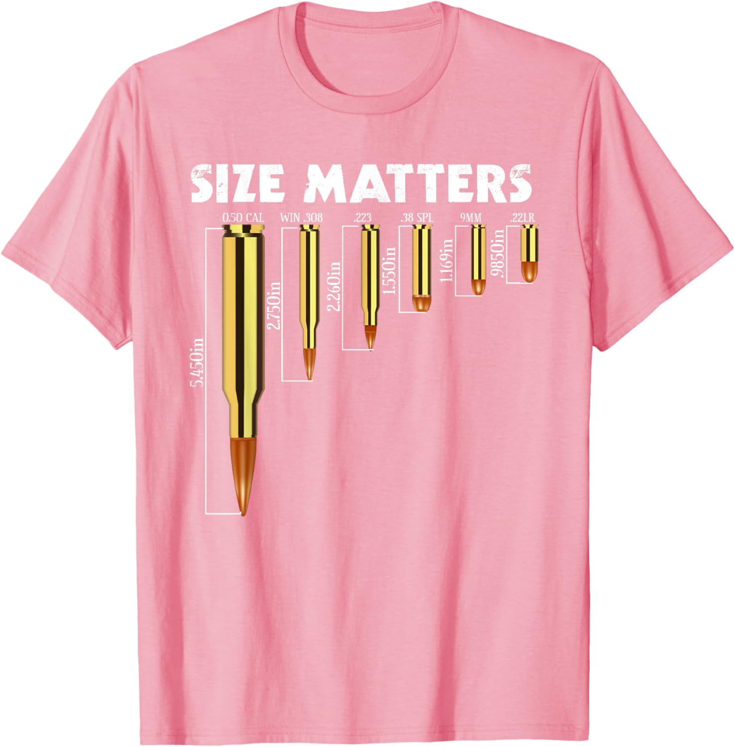 Size Matters T-Shirt for Bullet Lovers, Perfect Caliber Graphic Tee - 9