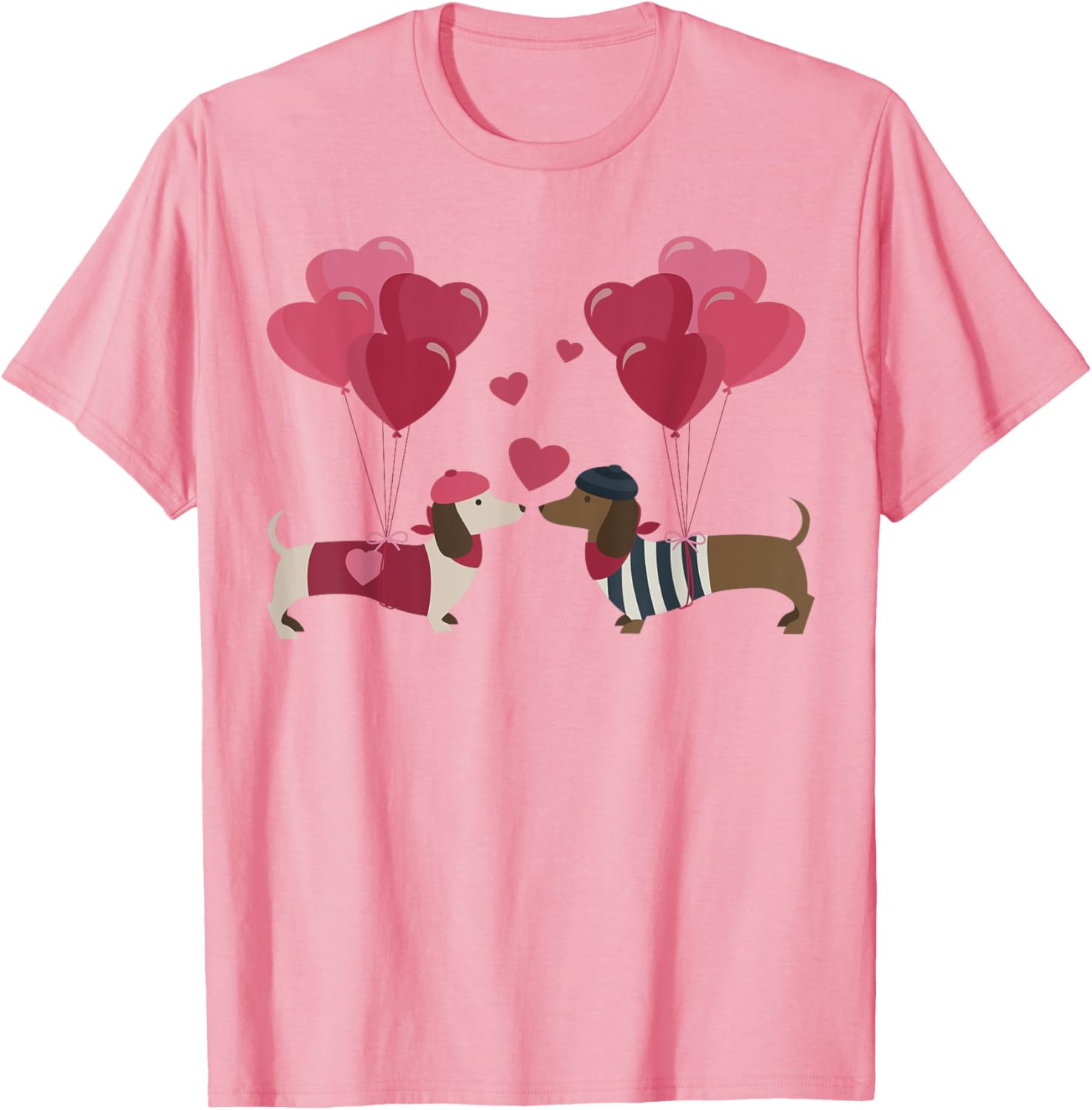 Cute Dachshund Valentine's Day T-Shirt for Dog Moms and Dads - 14
