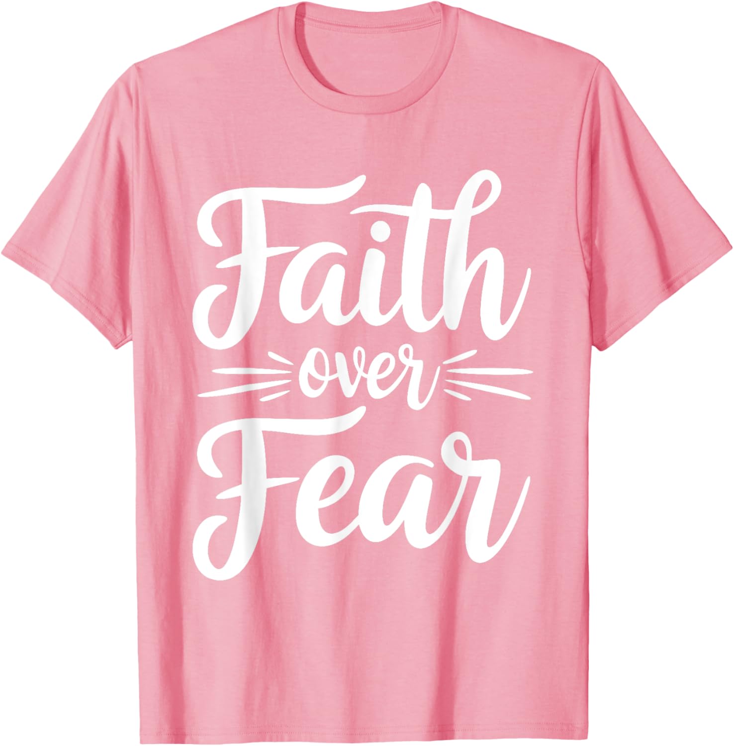 Faith Over Fear Inspirational Black T-Shirt for Adults - Short Sleeve - 6