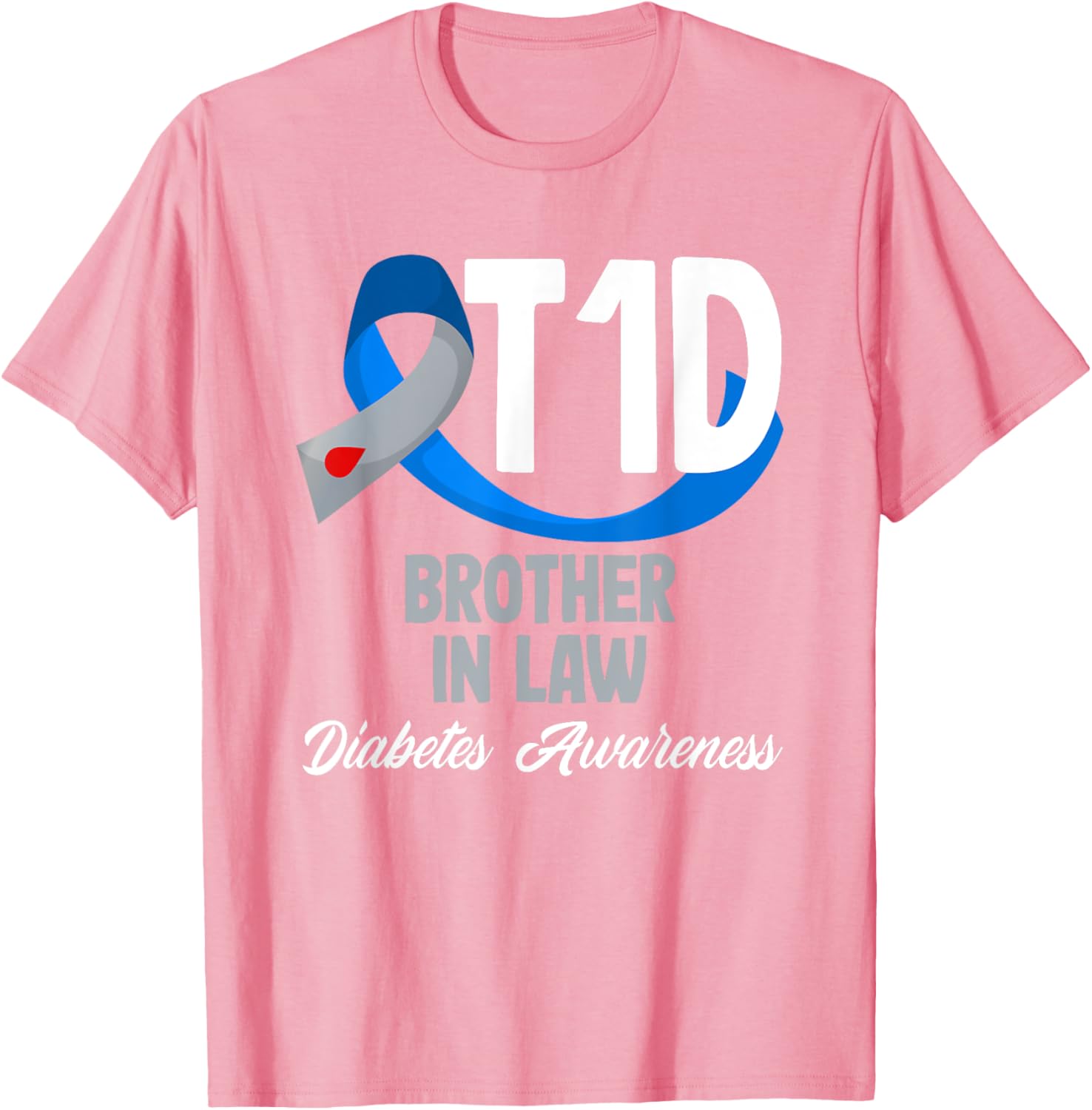 T1D Brother In Law Diabetes Awareness T-Shirt for Supportive Family Members - 7
