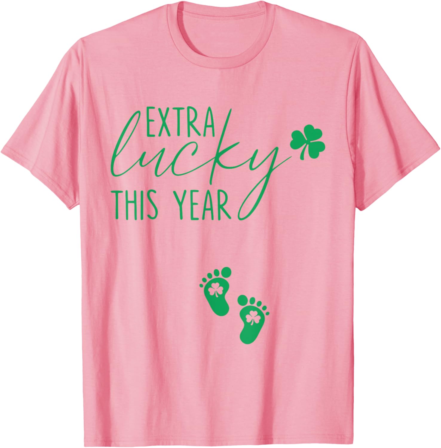 Extra Lucky St Patricks Day Pregnancy Announcement T-Shirt for Moms - 14