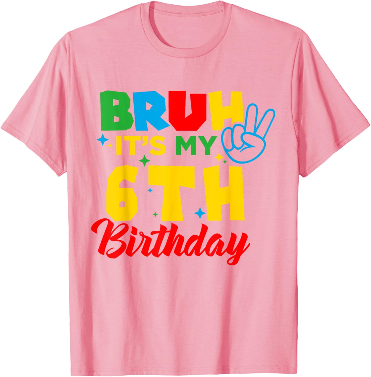 Bruh I'm 6 Gamer Bro T-Shirt for Fun 6th Birthday Celebration - 4